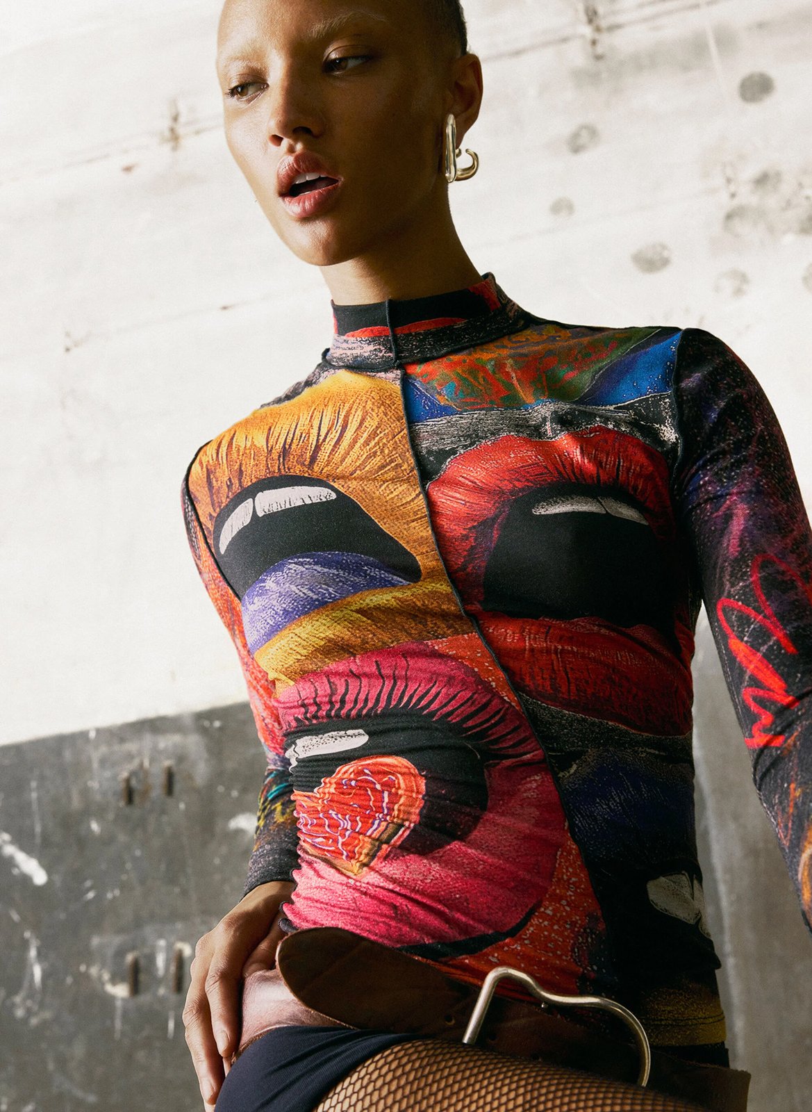 Tee-shirt col rond imprimé DESIGUAL Noir