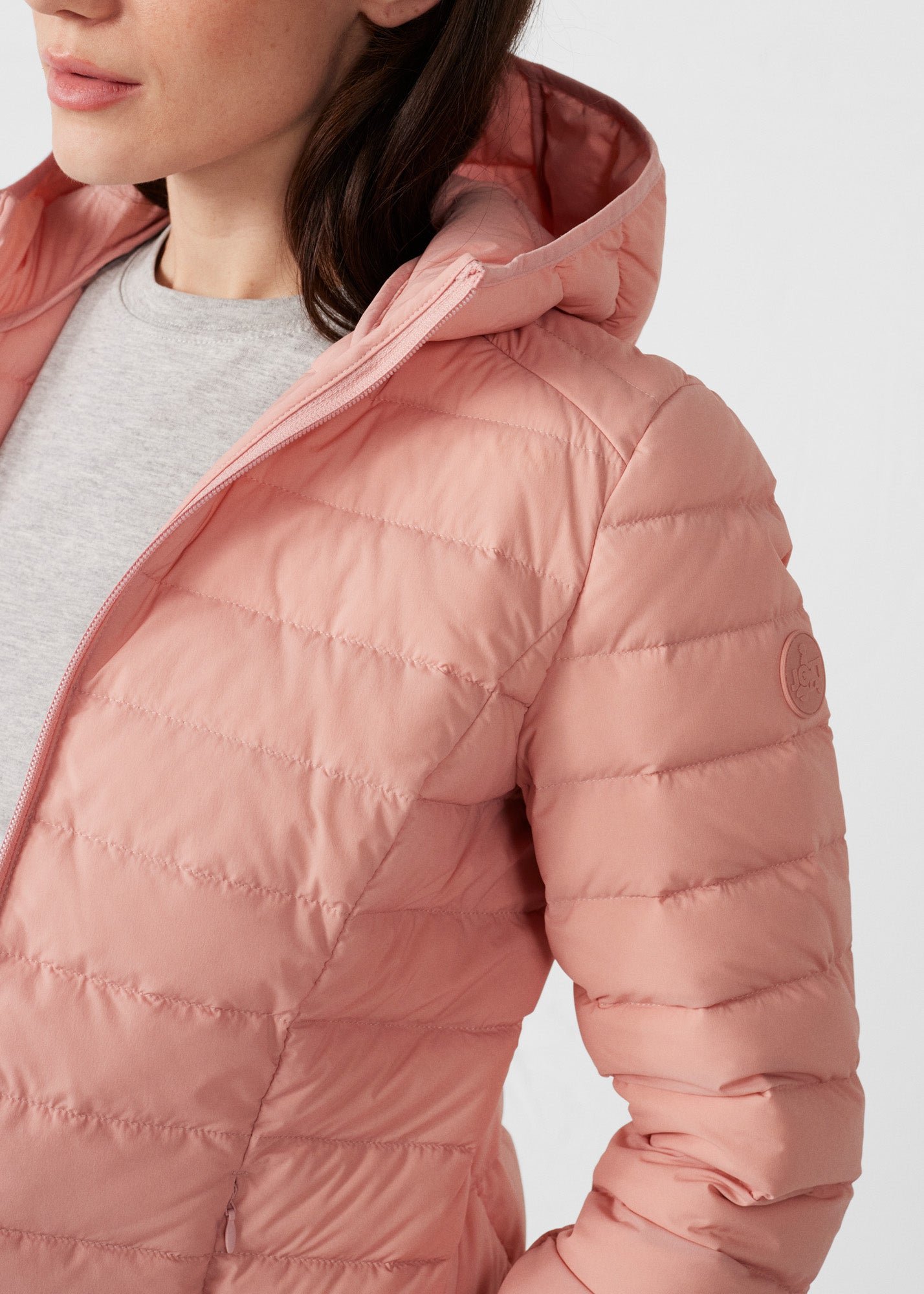 Lightweight stretch hooded puffer jacket Salma JOTT Pink