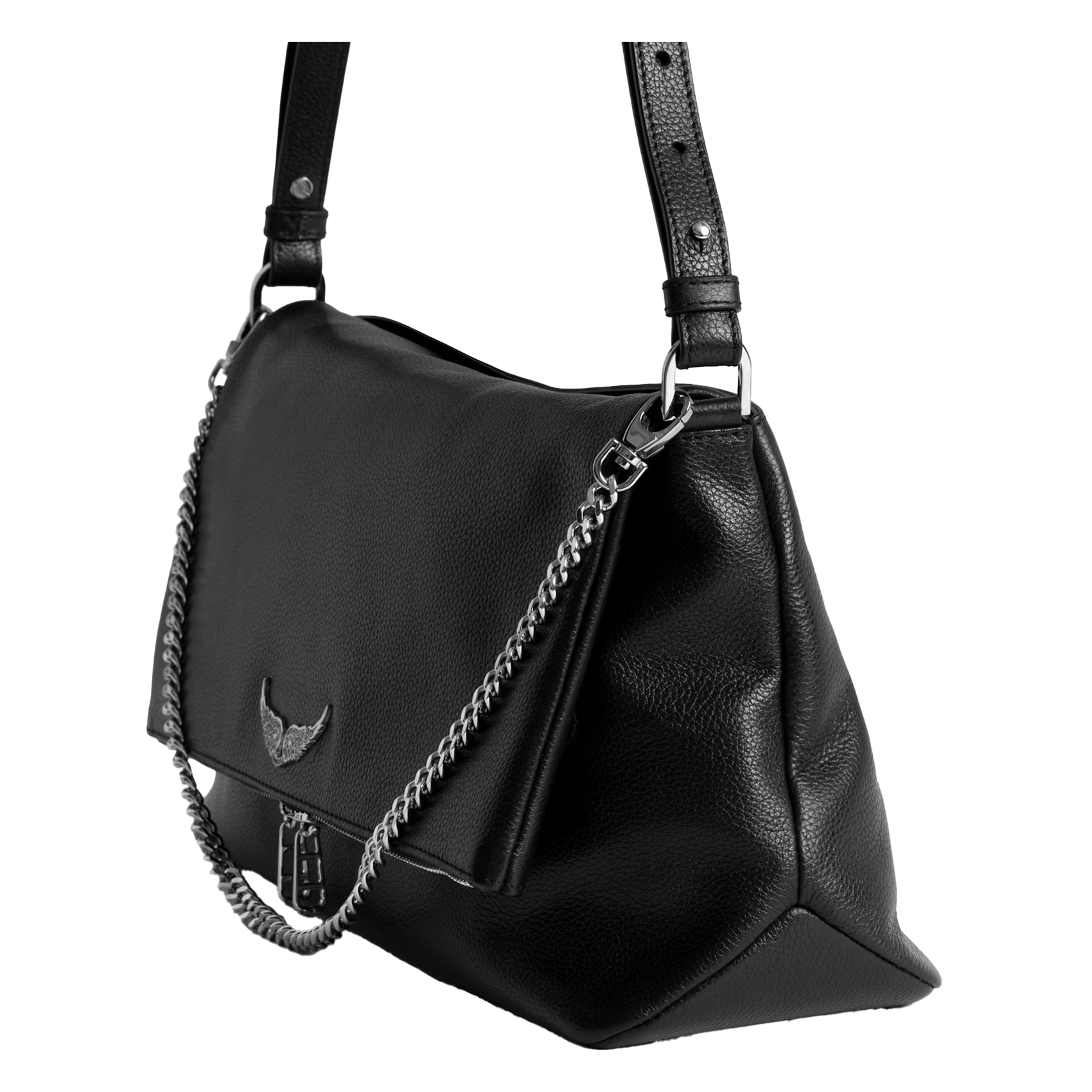 Sac en cuir grainé à bandoulière ZADIG&VOLTAIRE Negro