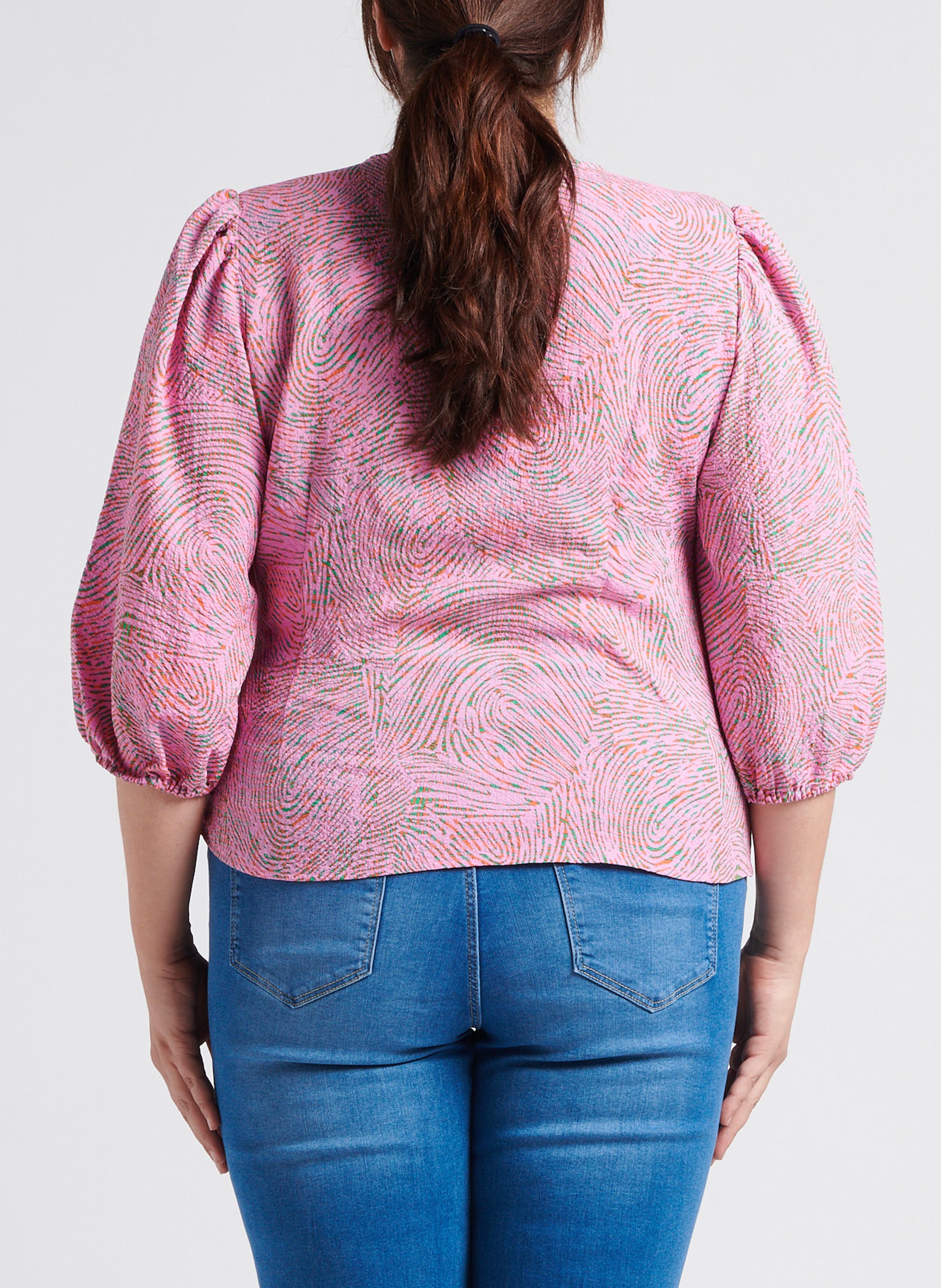 Bedruckte Wickelbluse VERO MODA CURVE Rosa