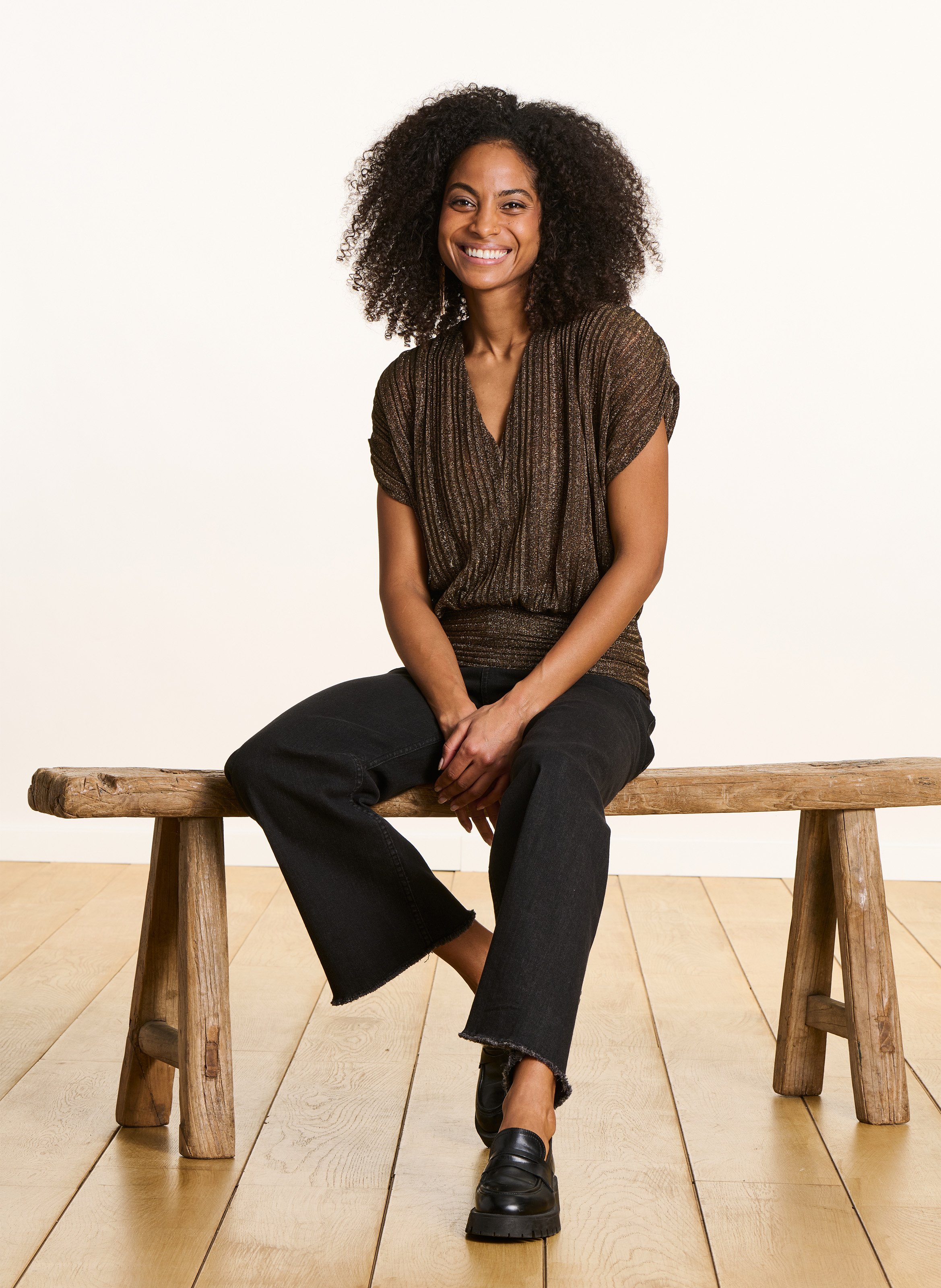 Effy - Oberteil mit V-Ausschnitt LA FEE MARABOUTEE Schwarz