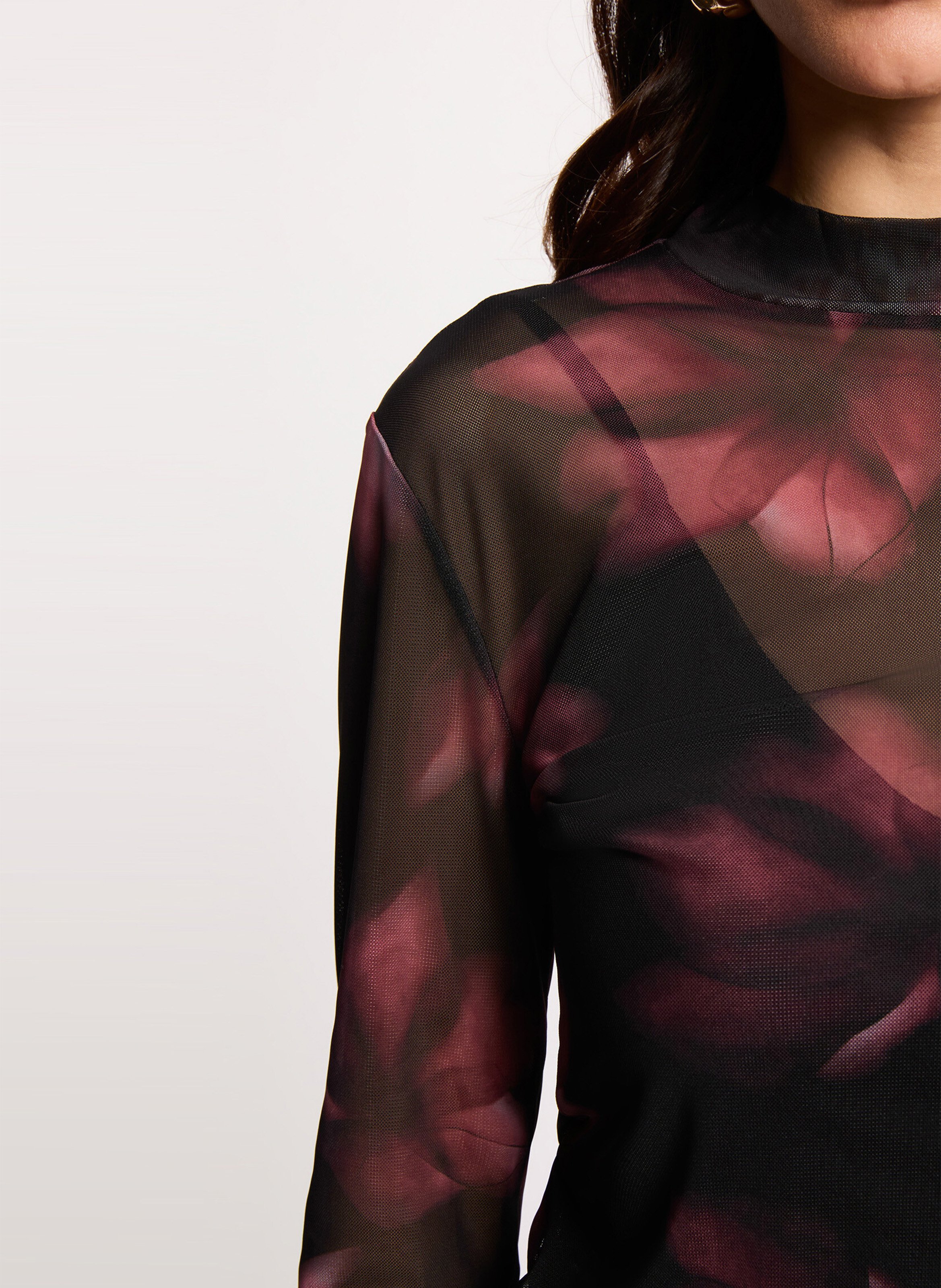 Tee-shirt droit transparent imprimé MORGAN Multicolore