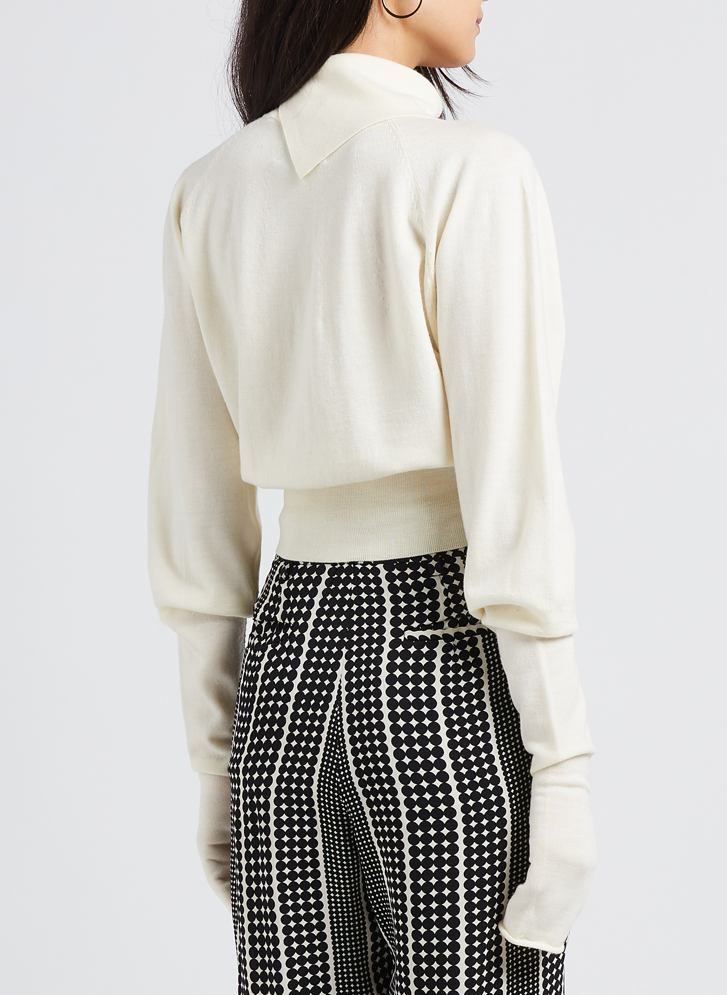 Pull en laine droit LAURENCE BRAS Blanc