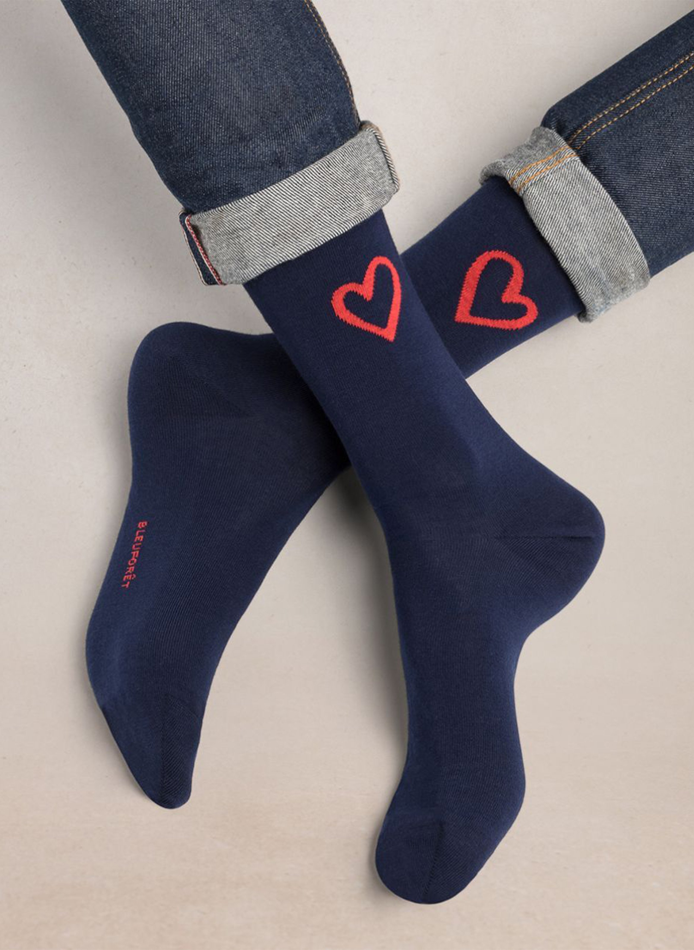 Sokken met hartjes van gemengd katoen BLEUFORET Blauw