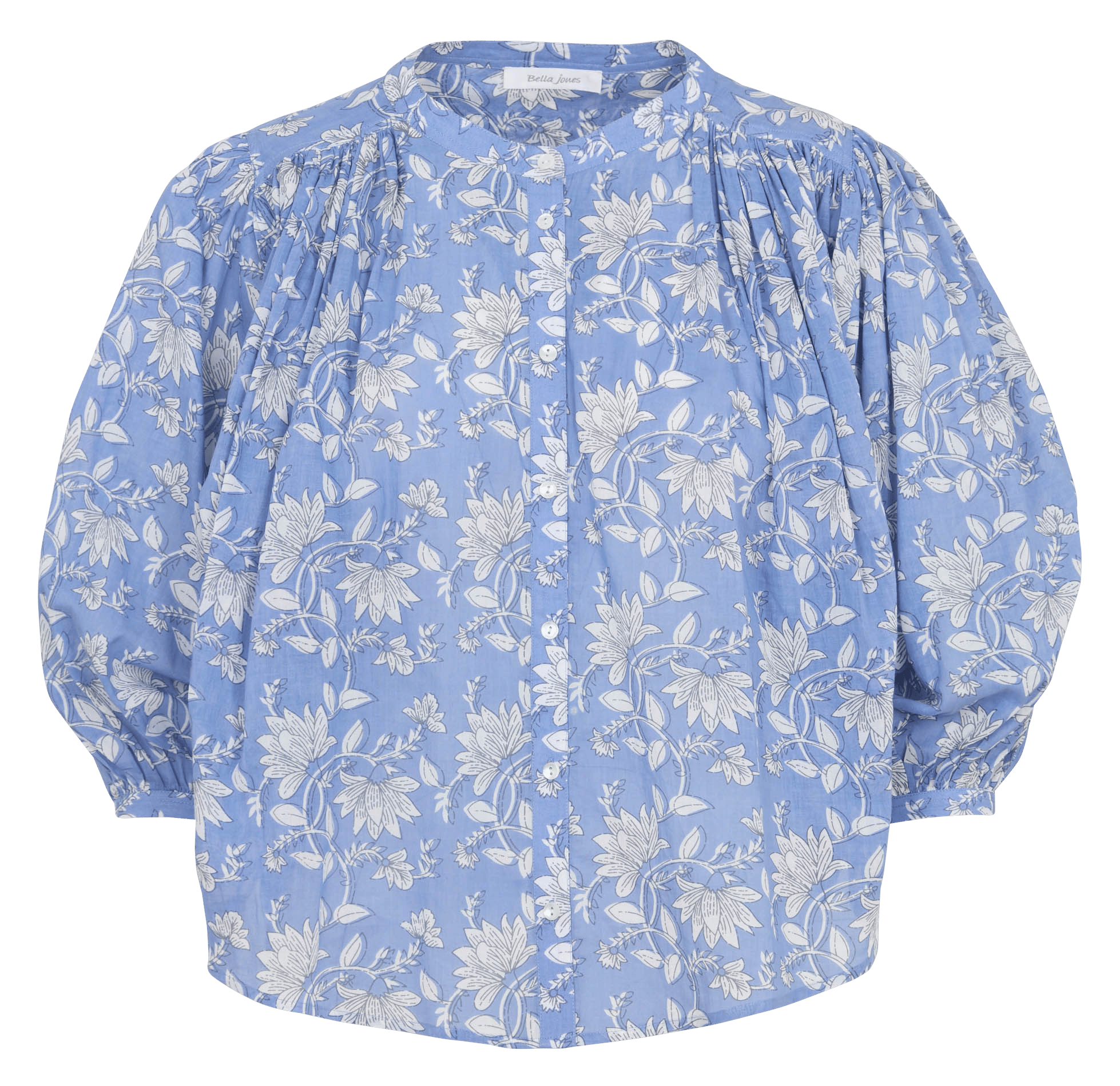 Blouse col rond  à imprimé floral BELLA JONES Bleu
