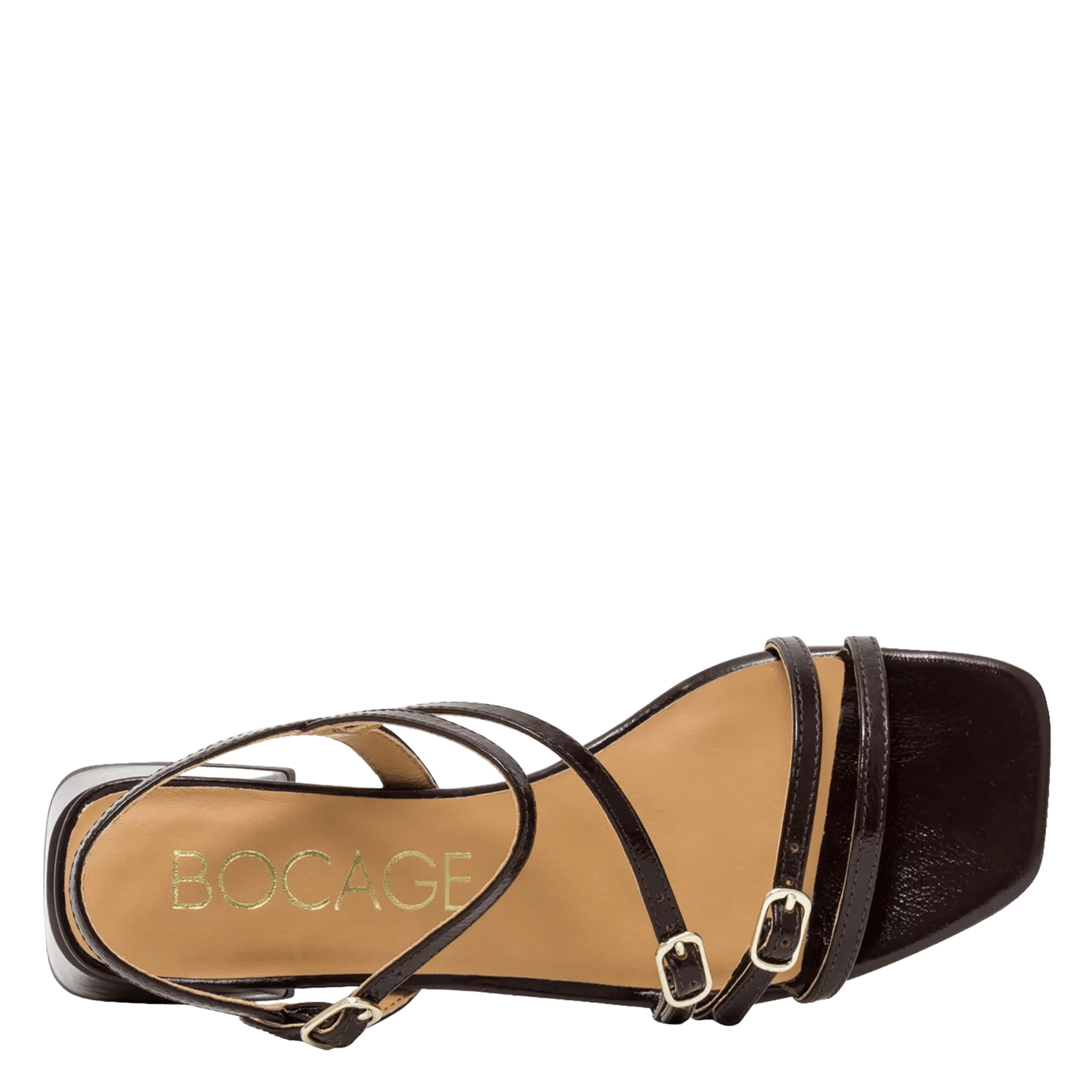 Alice heeled leather sandals BOCAGE Blue