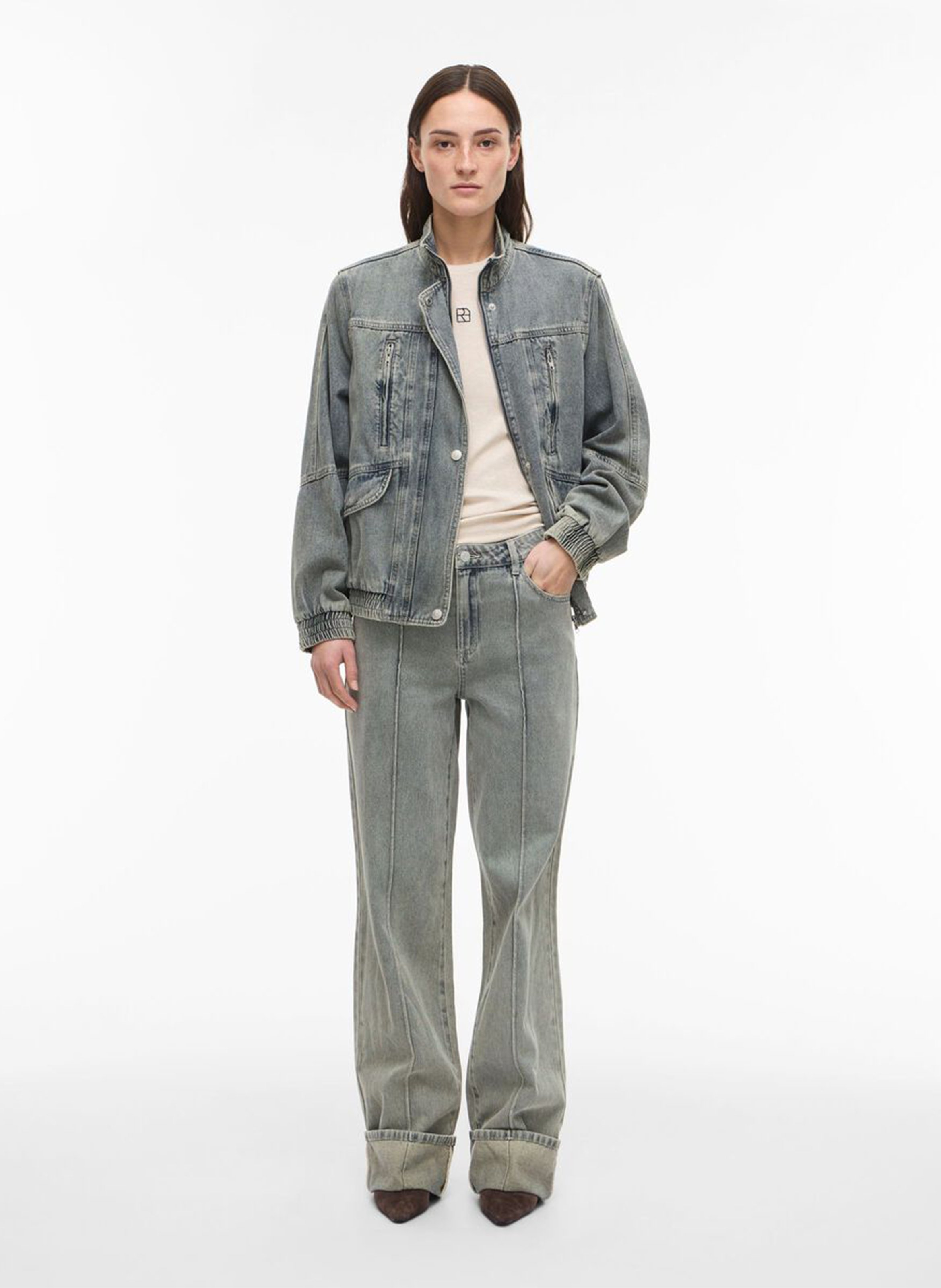 Rechte jeans van katoen en gerecycled katoen. ROUGE EDIT Blauw