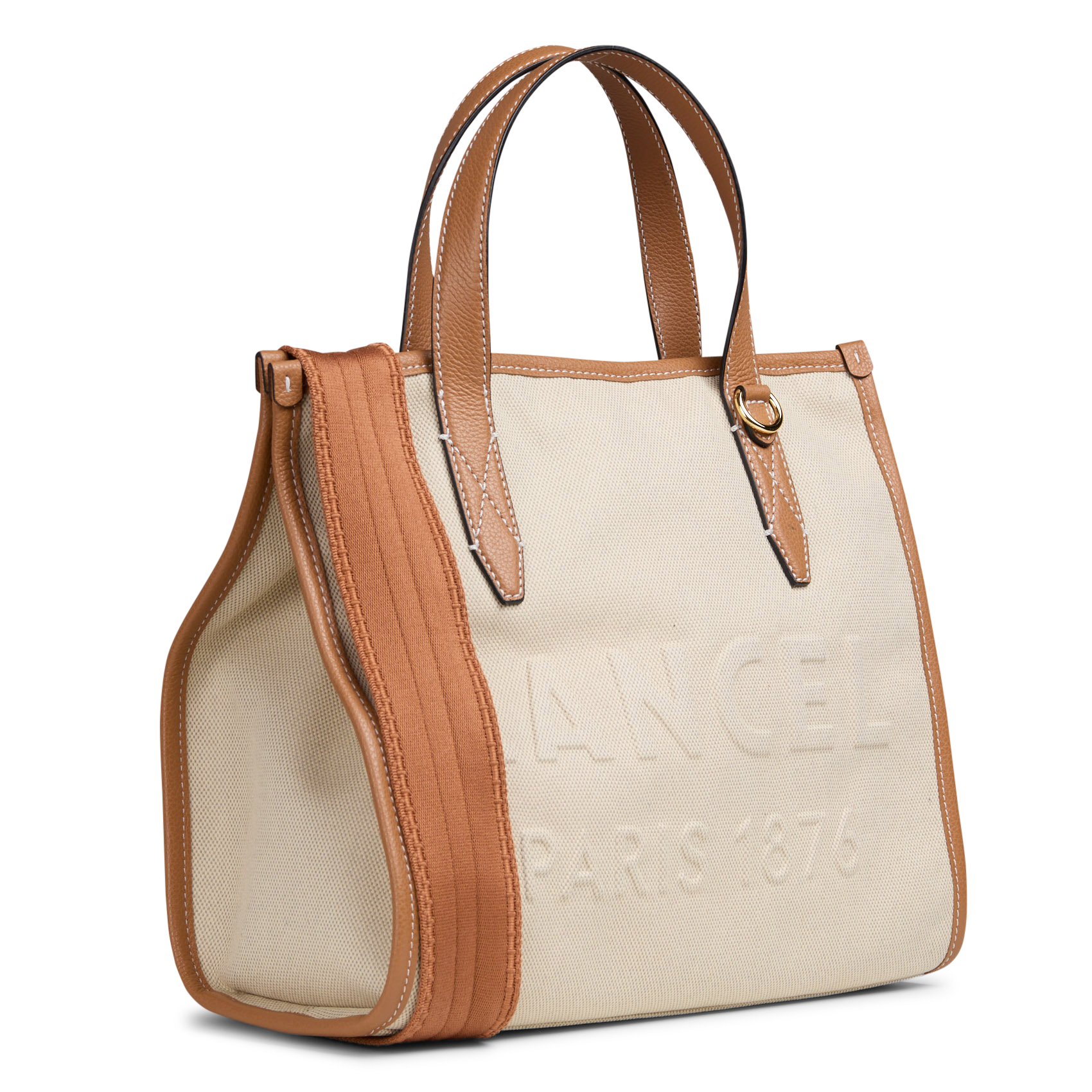 Sac cabas en coton mélangé LANCEL Beige