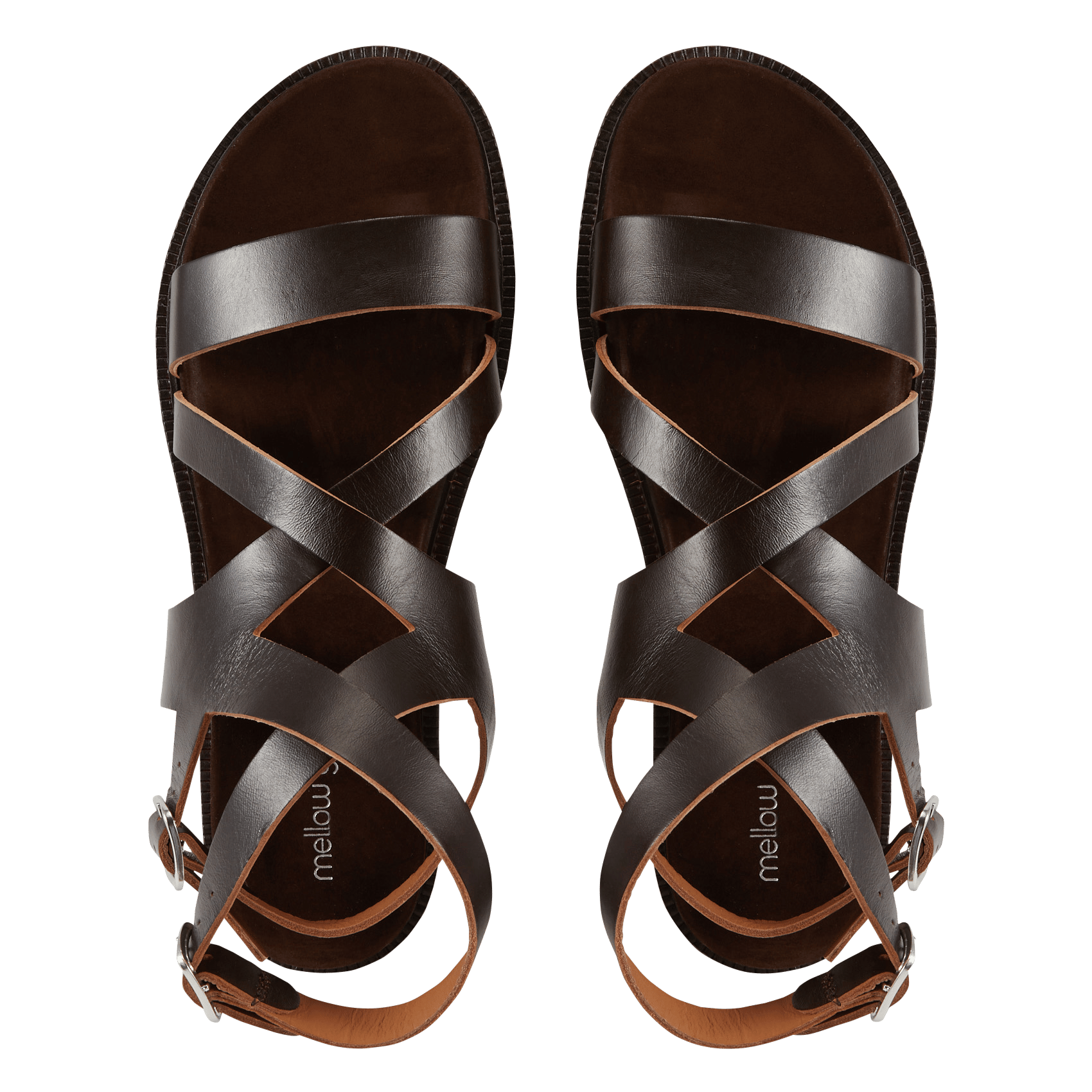 Sandales compensées en cuir MELLOW YELLOW Marron