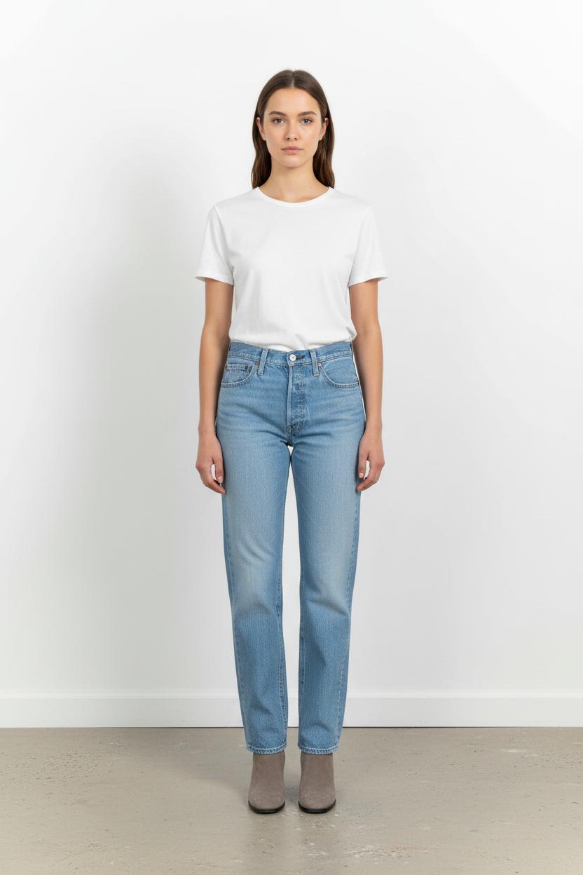 Cropped slim jeans with studs LEVI'S - Seconde main Blue