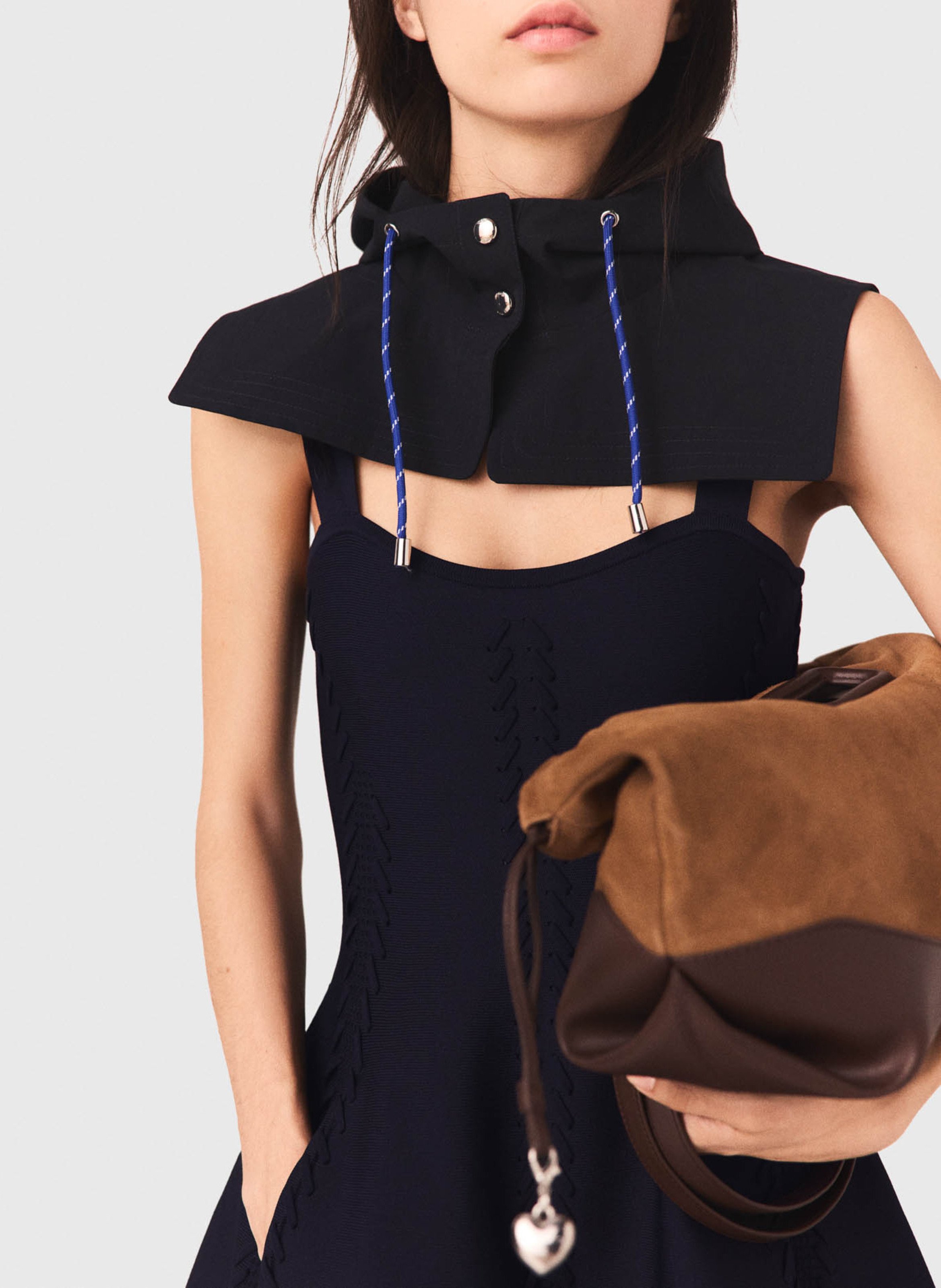 Korte jurk met schouderbandjes MAJE Blauw