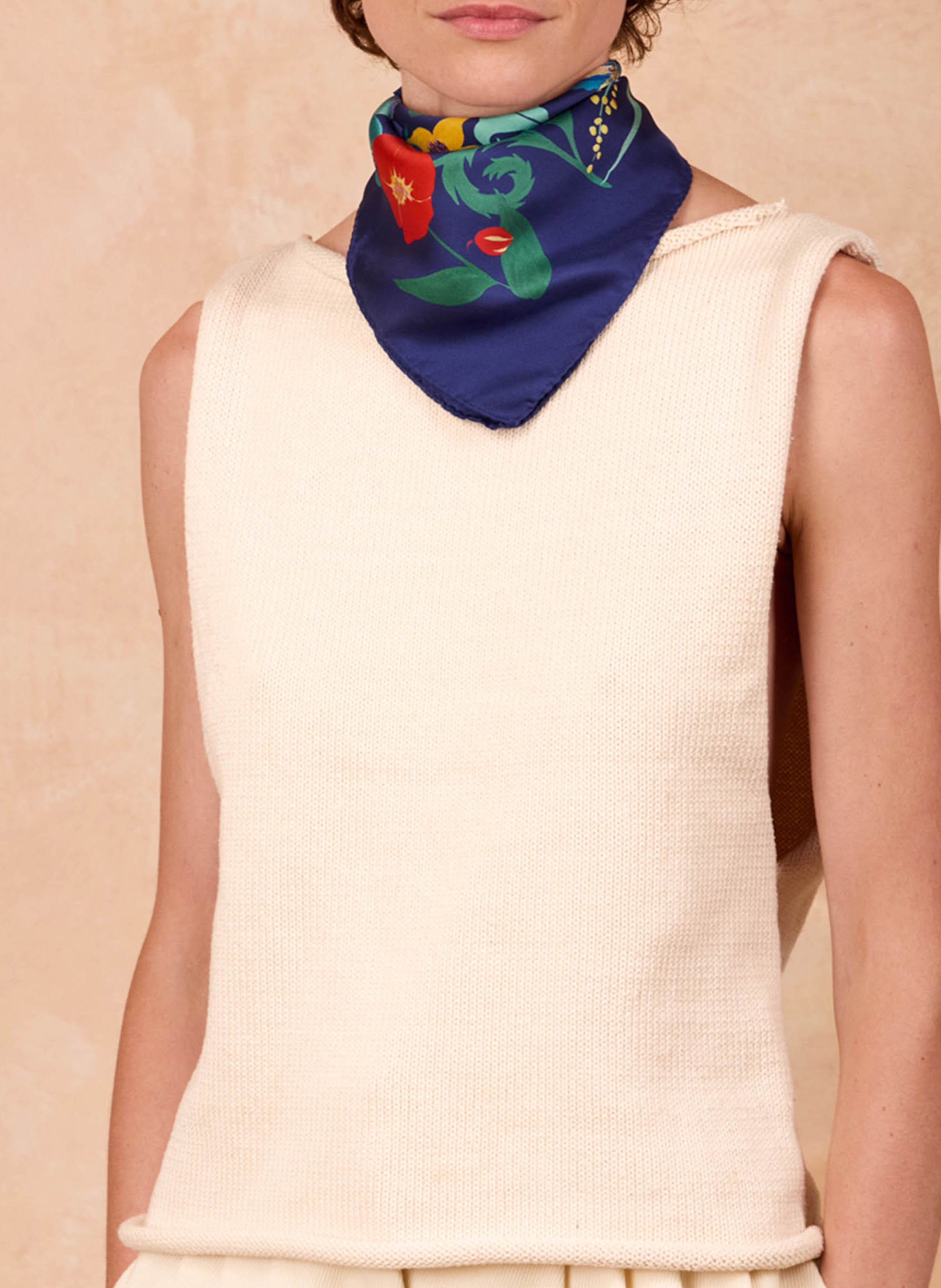 Kassaway - Seidenfoulard PETITJEAN PARIS Blau