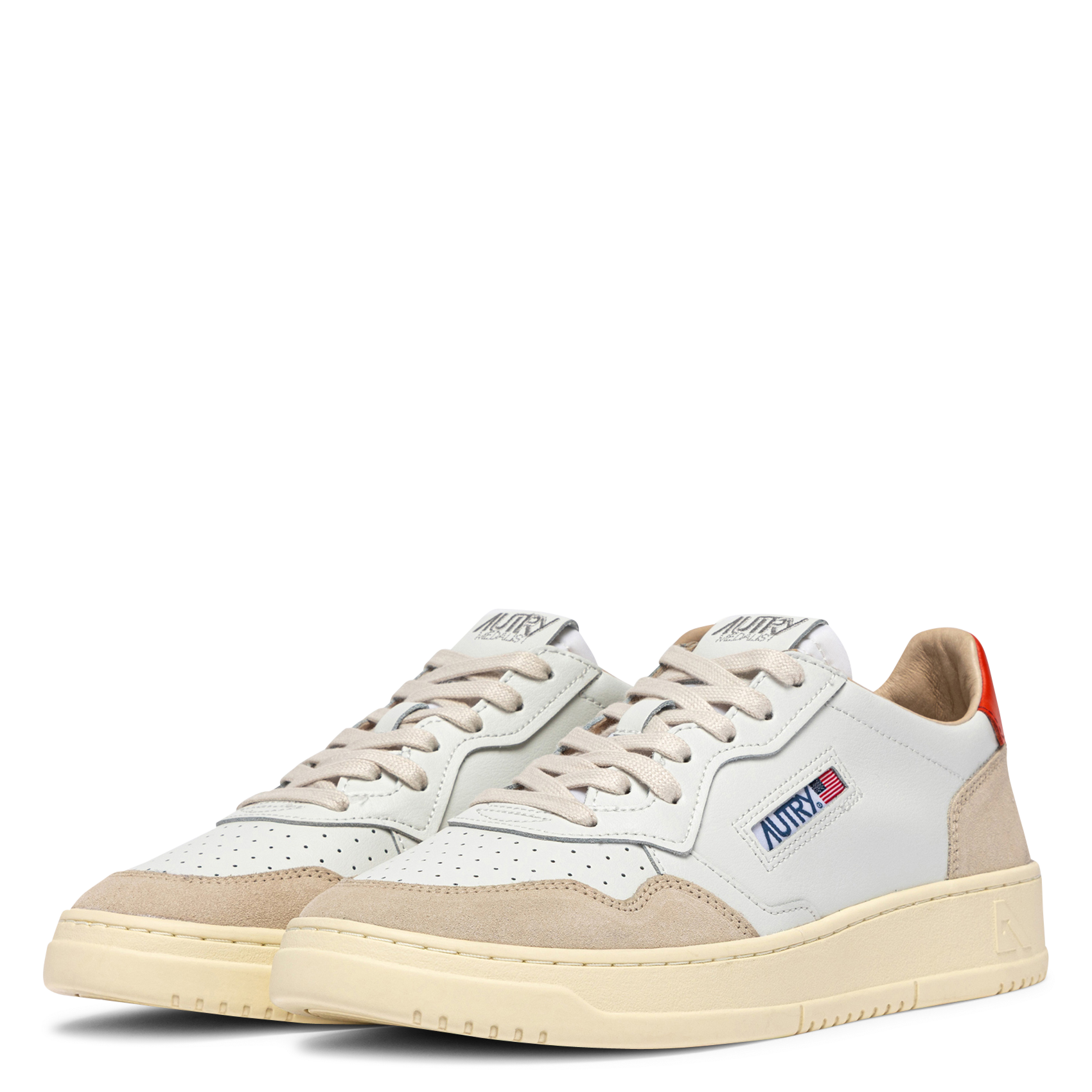 Niedrige Sneaker aus Leder-Mix AUTRY Orange