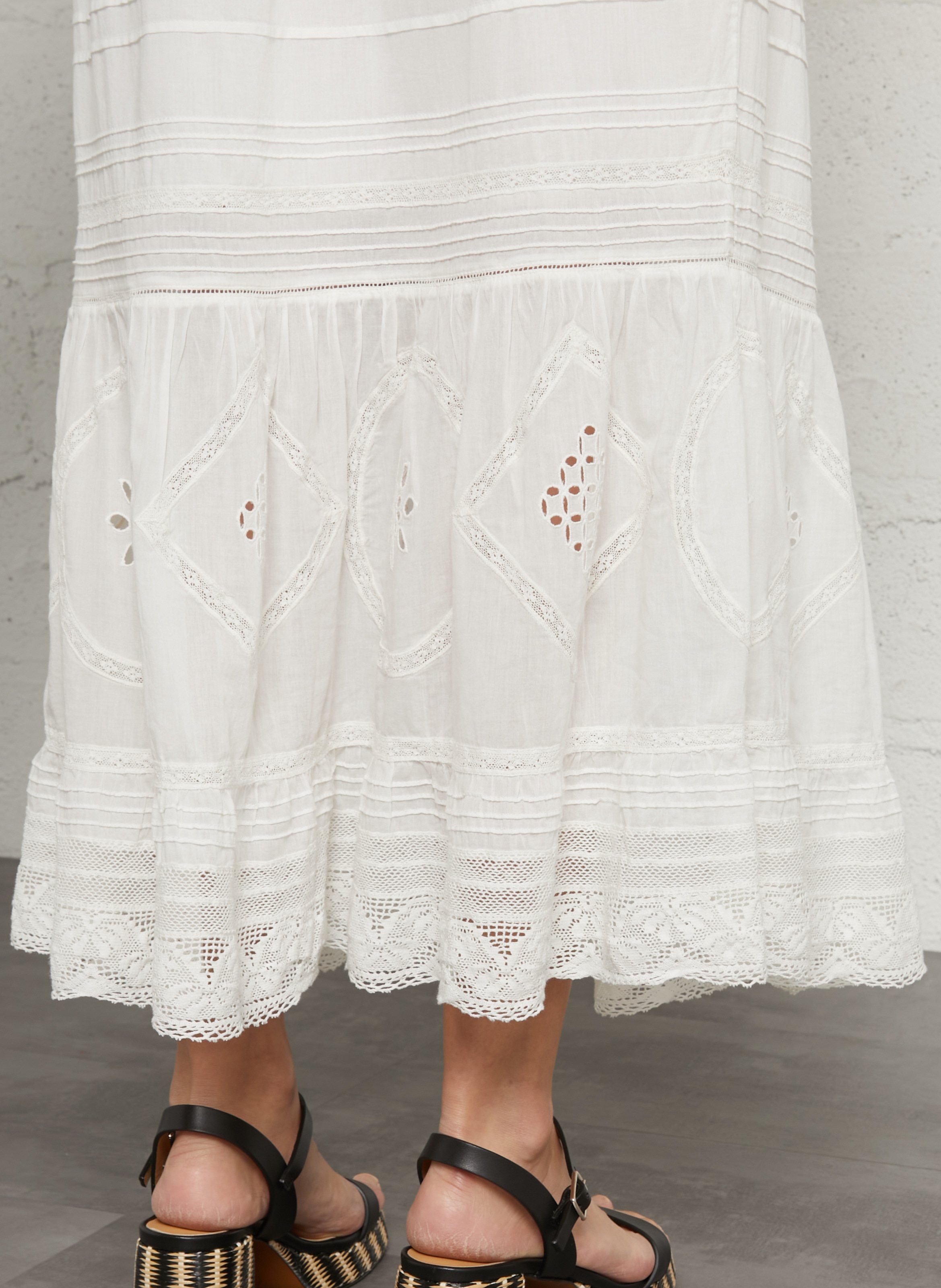 Long A-line organic cotton skirt LEON & HARPER White