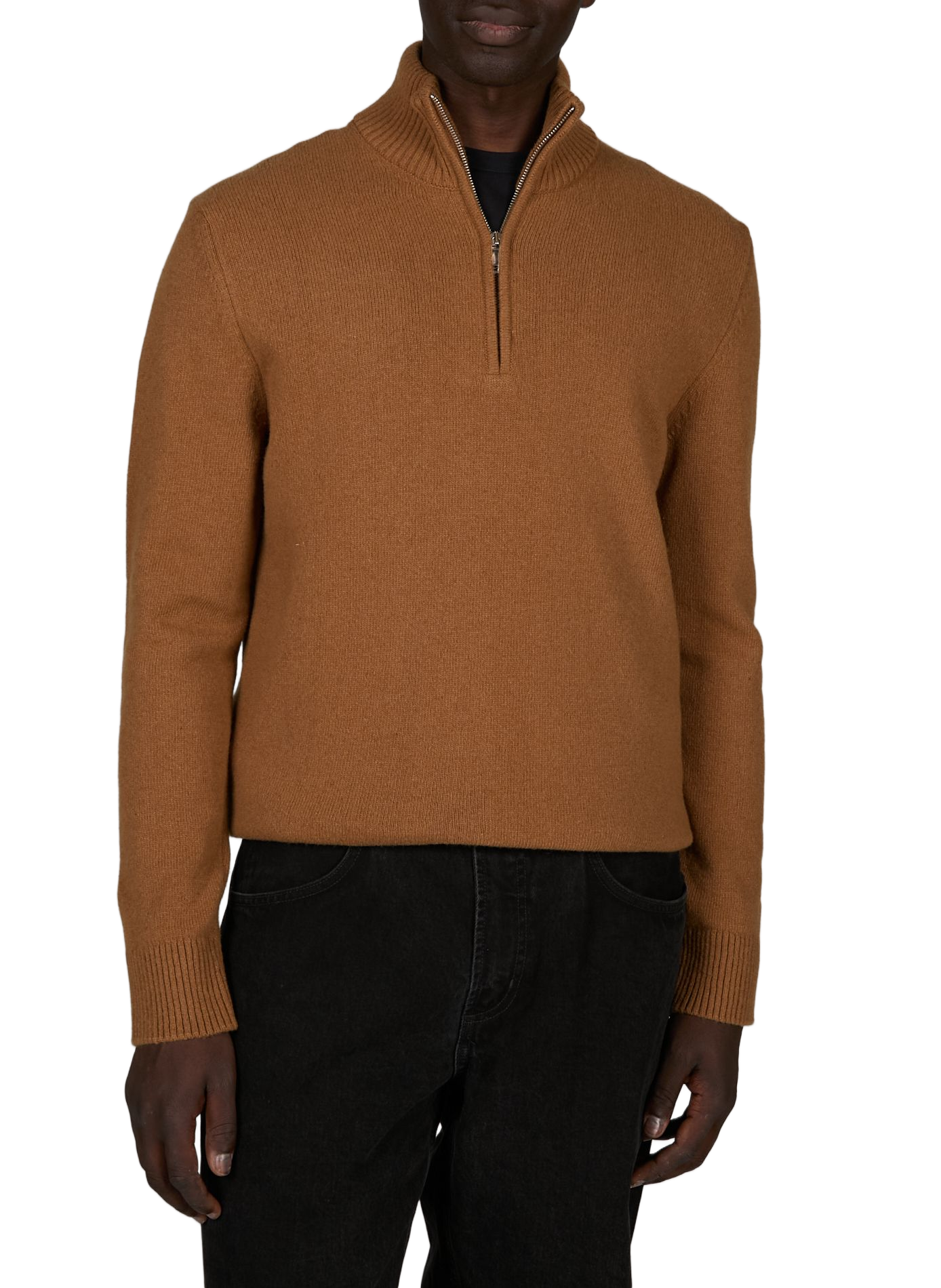 Knit wool sweater with cable knit detailing | Brown AU PRINTEMPS PARIS Men