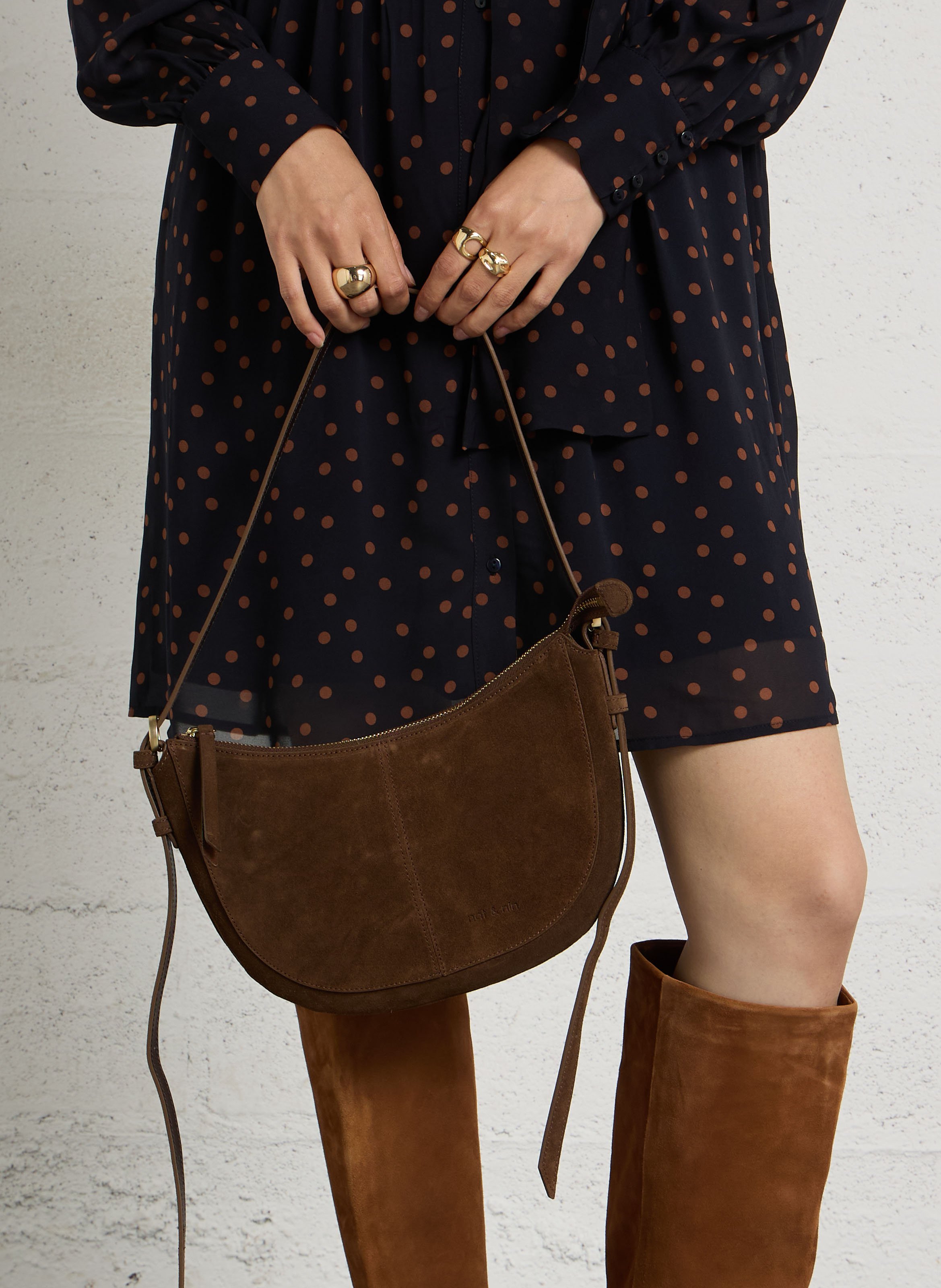 Suède handtas NAT & NIN Bruin