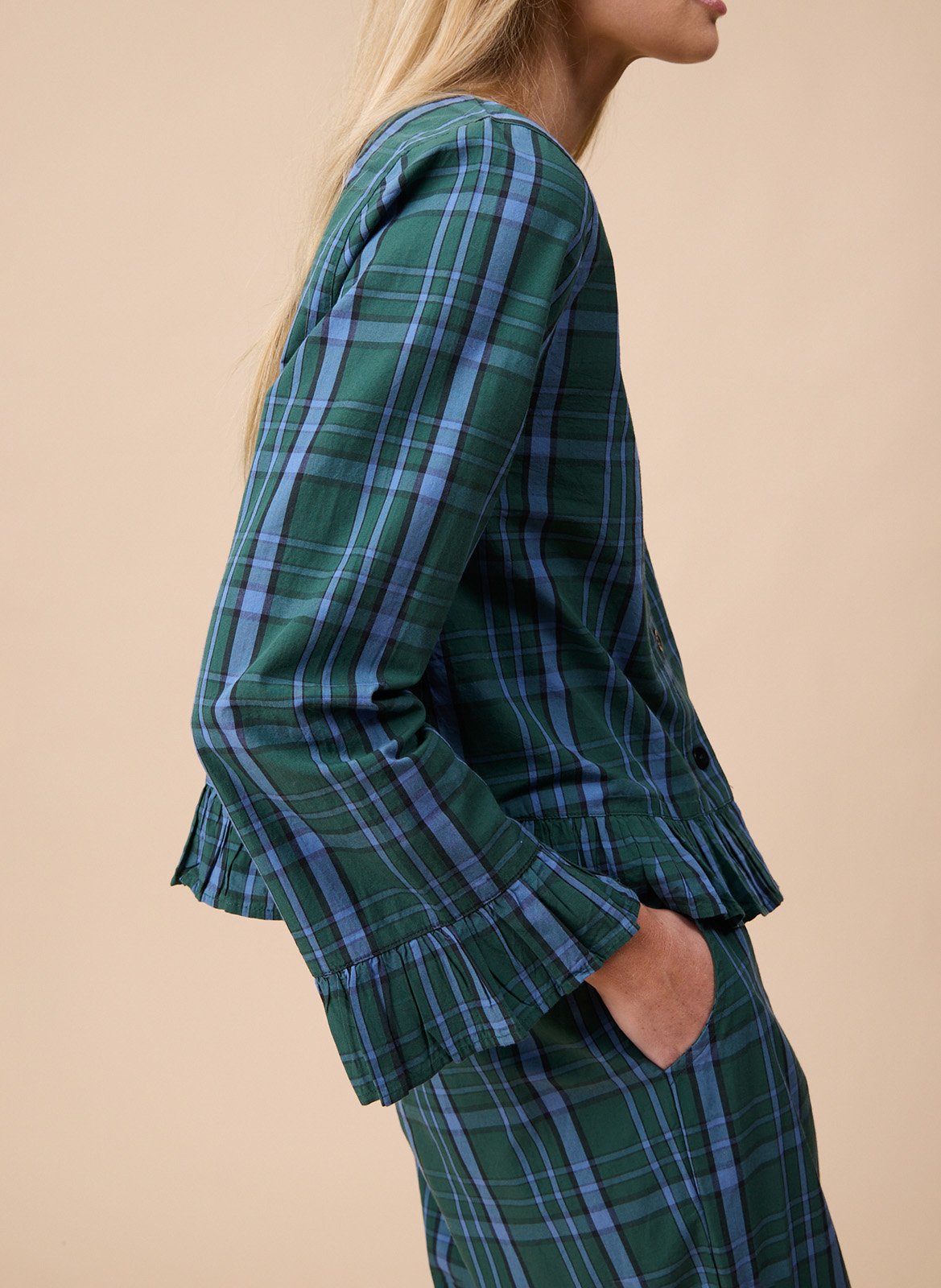 Pyjamamuster in Karo aus Baumwolle TBCO Grun