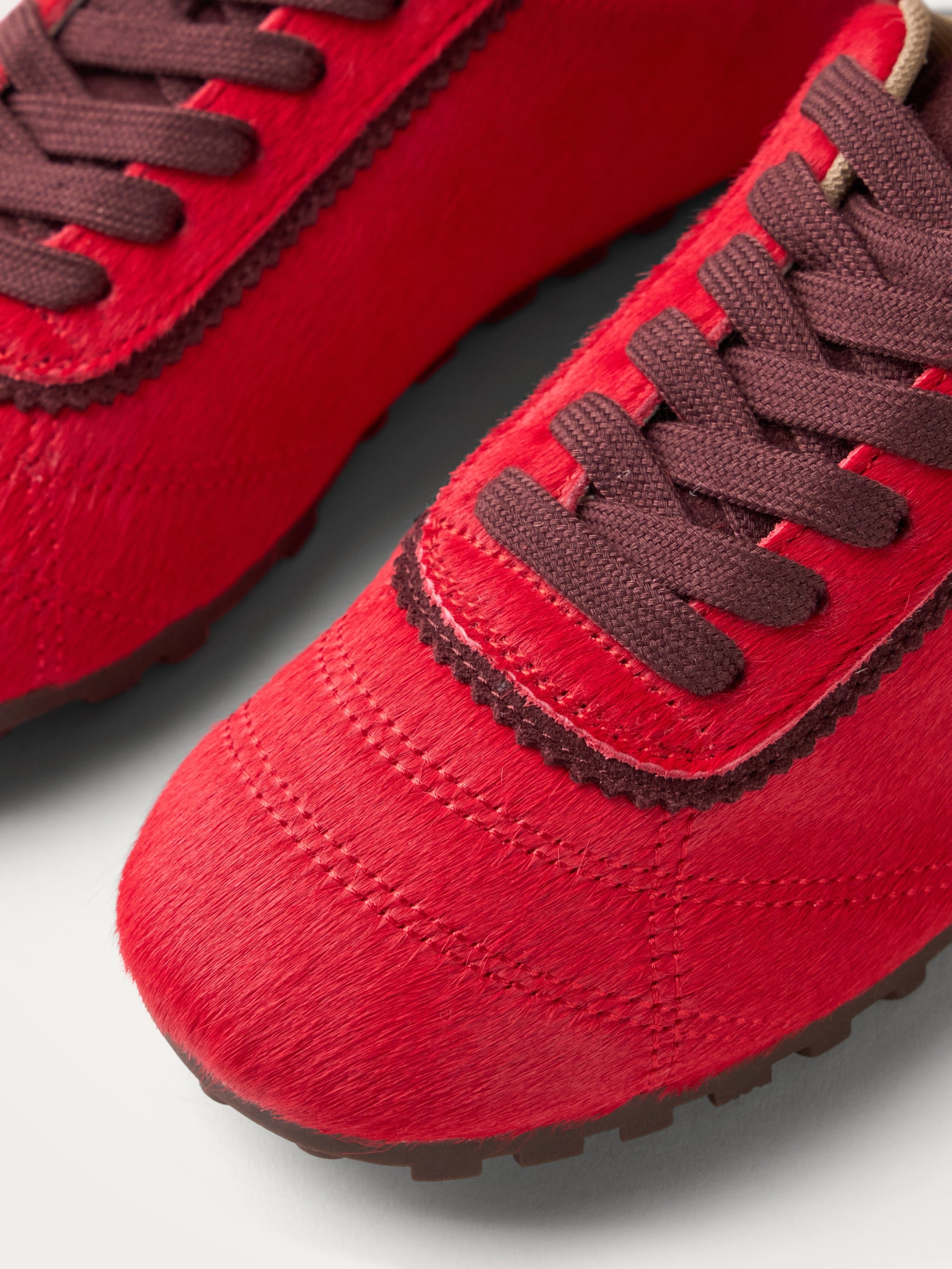 Sneakers with monogram sewn on a thin grooved sole VANESSA WU Red