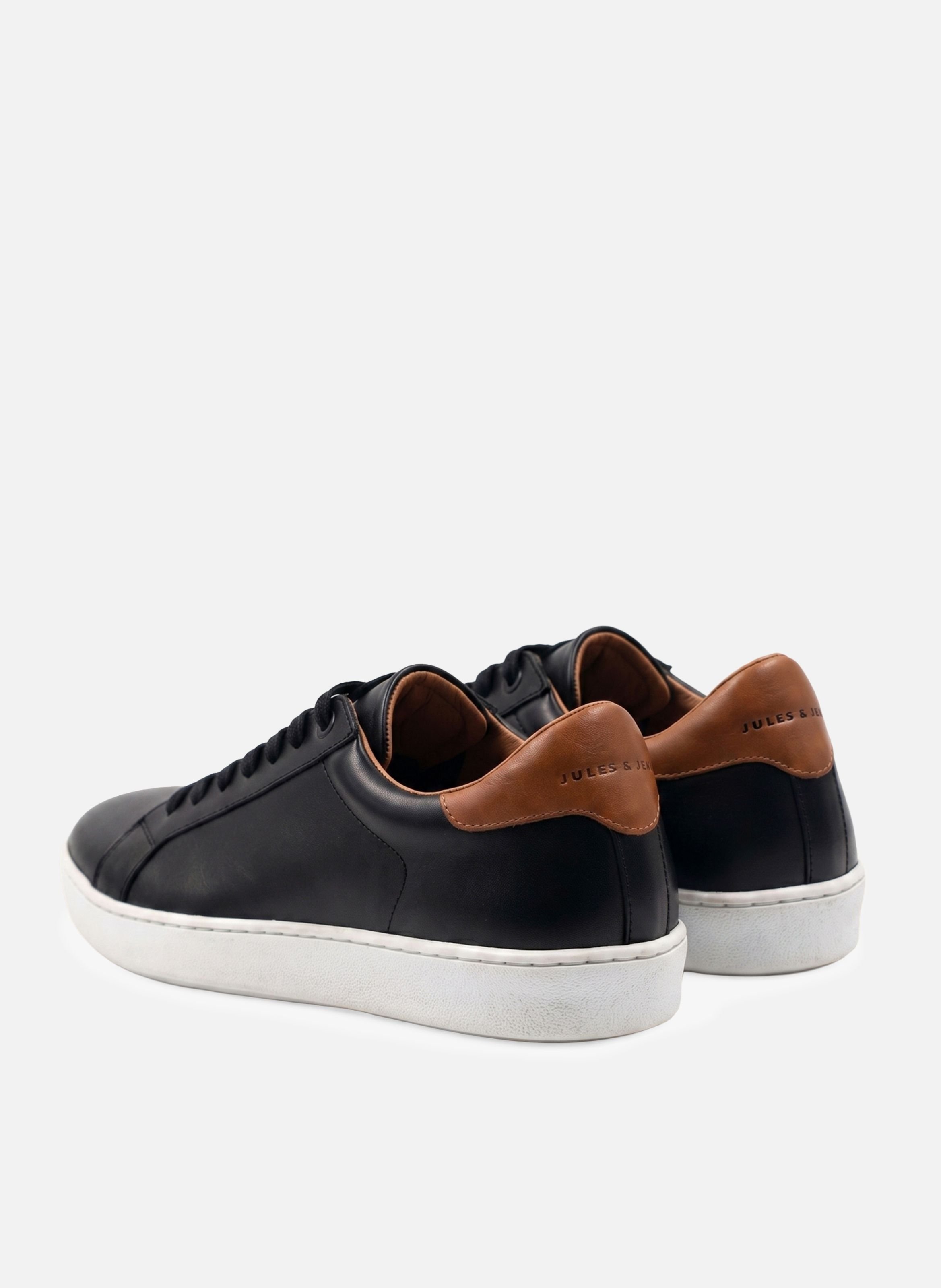Tennis lacet homme cuir JULES & JENN Noir