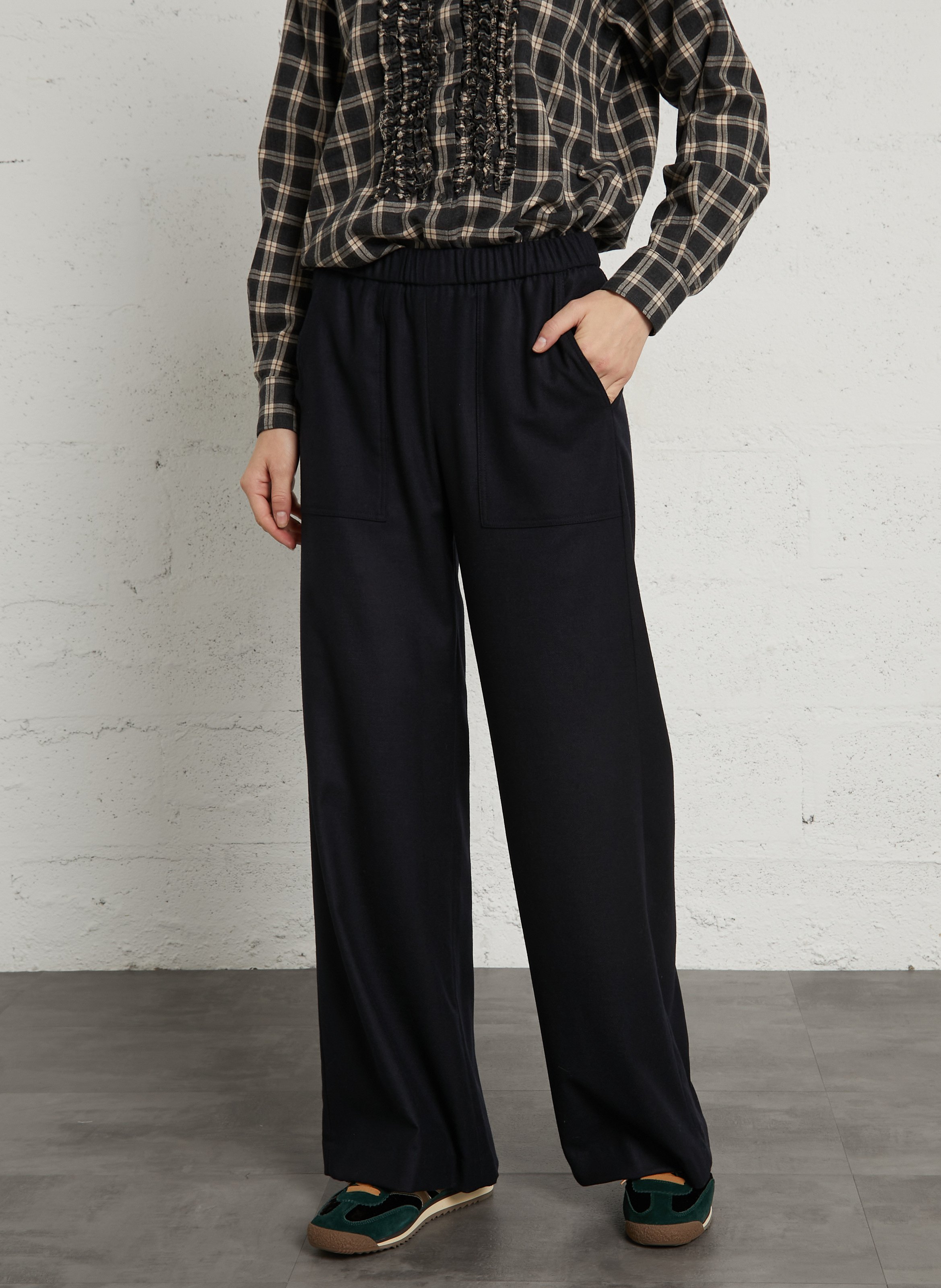 Wide-leg wool-blend pants DIEGA