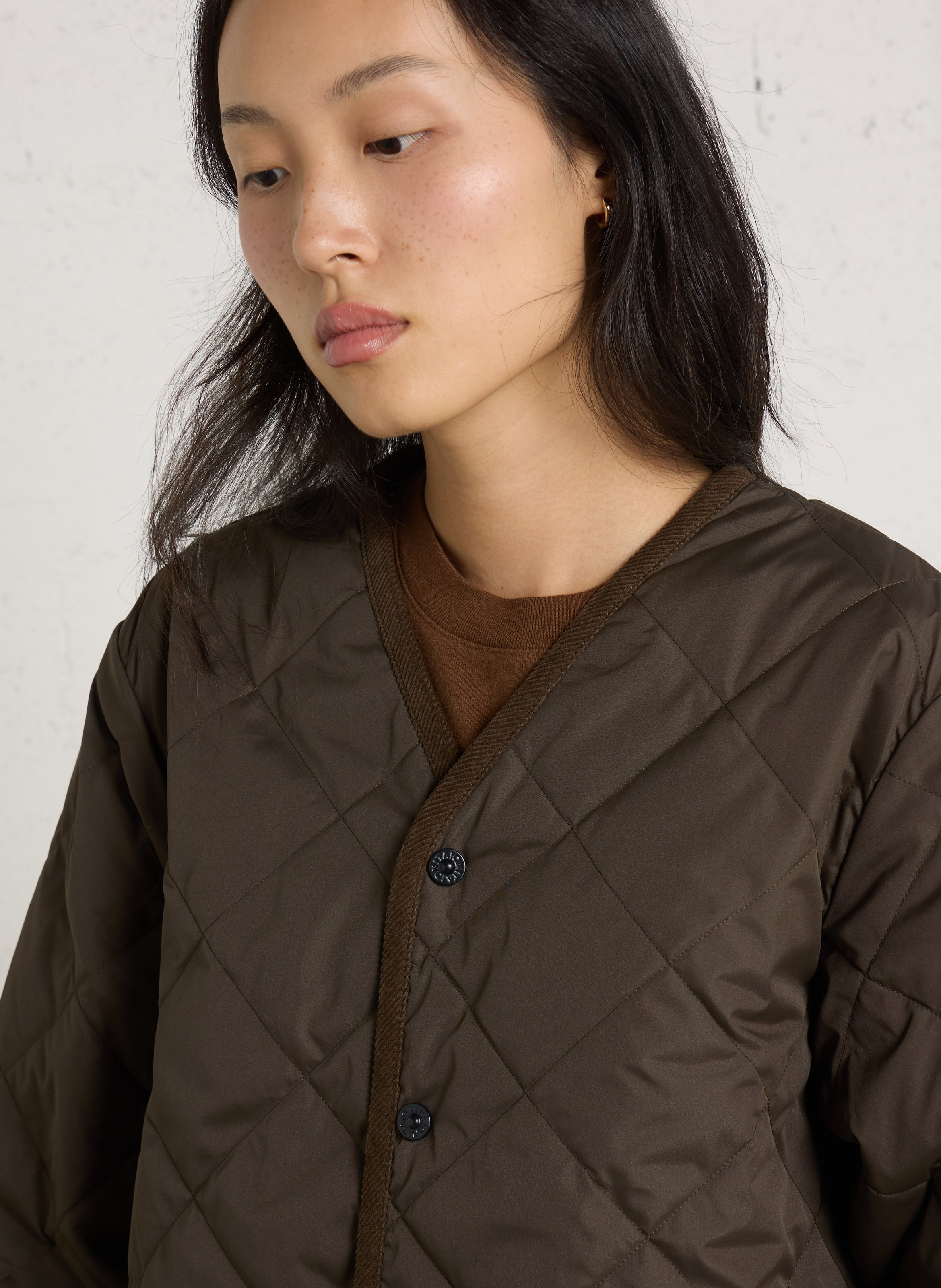 Veste droite matelassée  TAION Vert