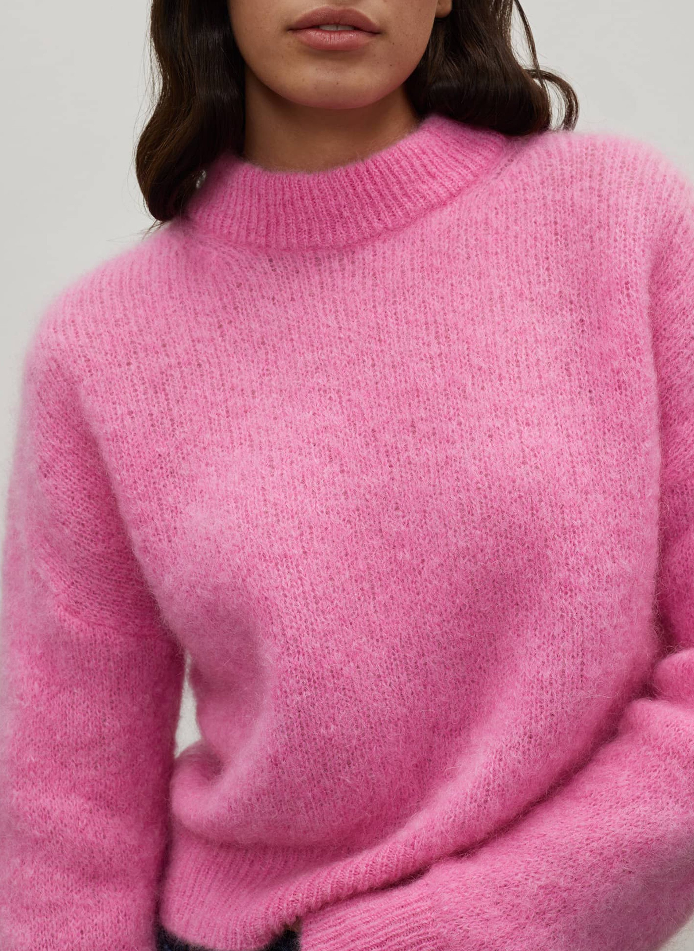 Pull col rond en laine mélangée SURPRISE Rose