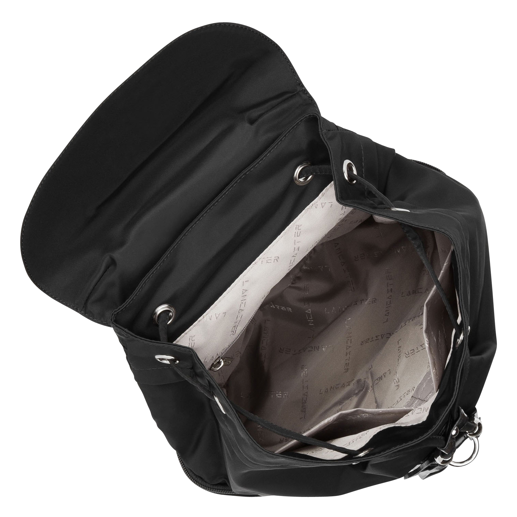 Backpack with flap Black