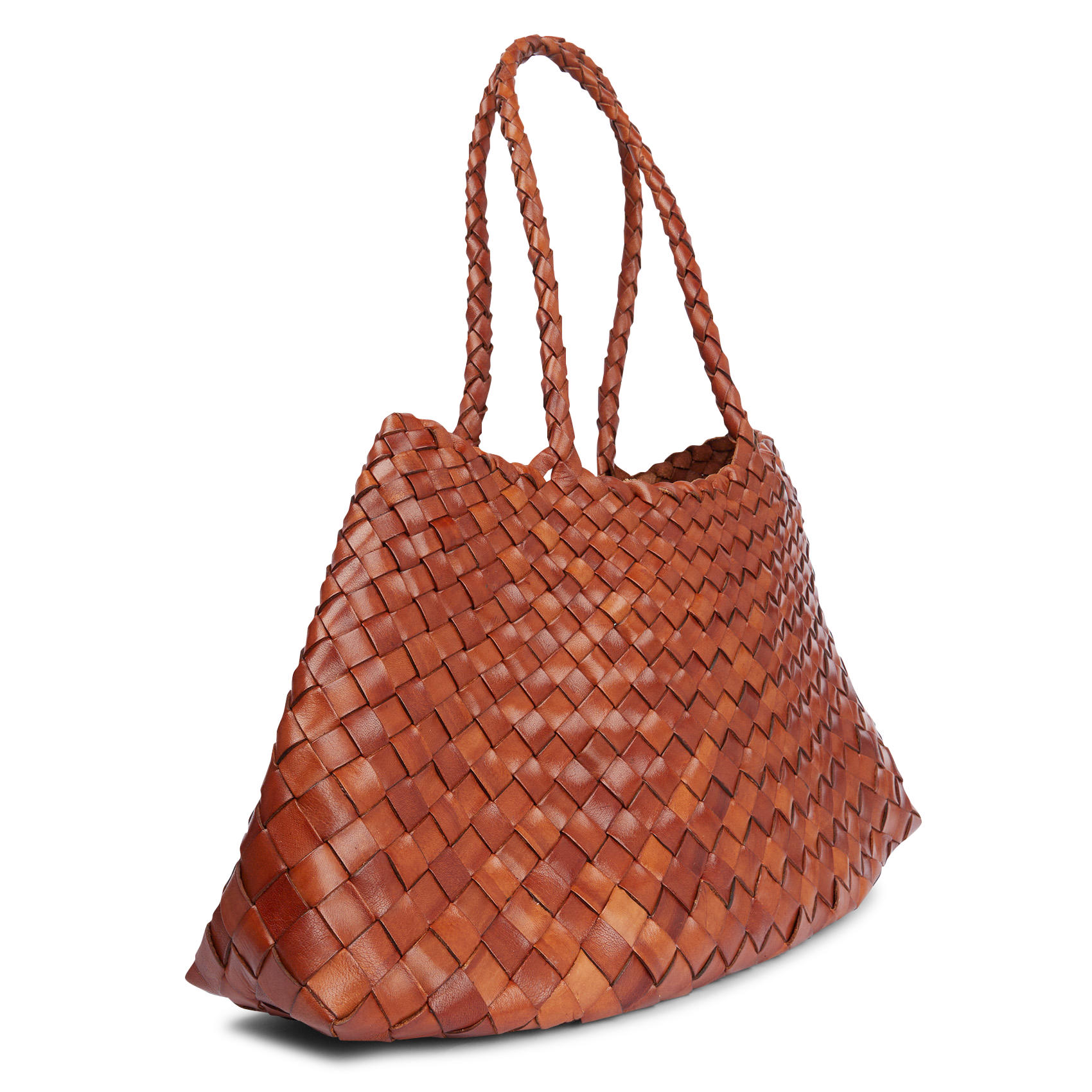 Woven leather basket DRAGON DIFFUSION Brown