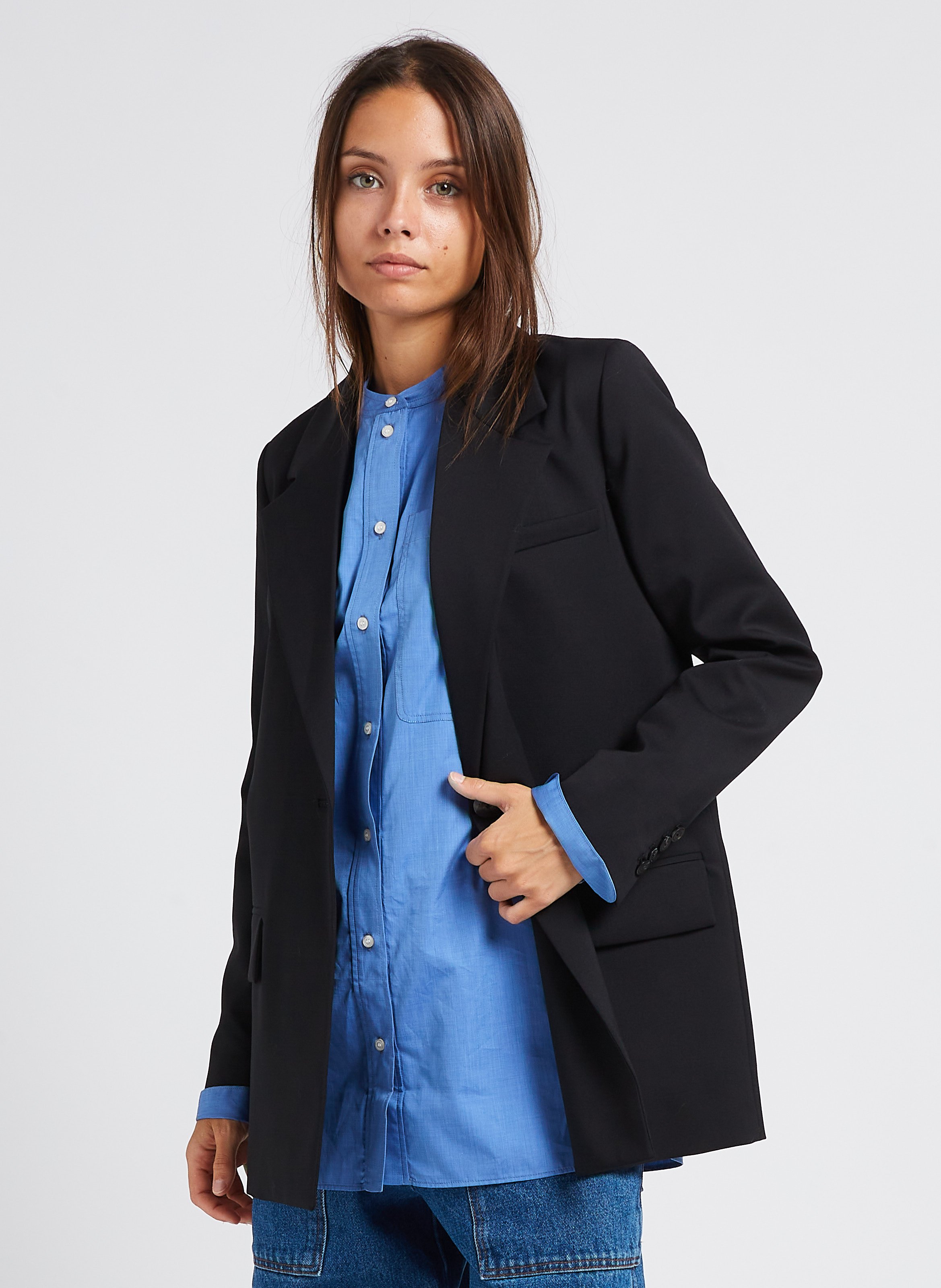 navy wool jacket womens