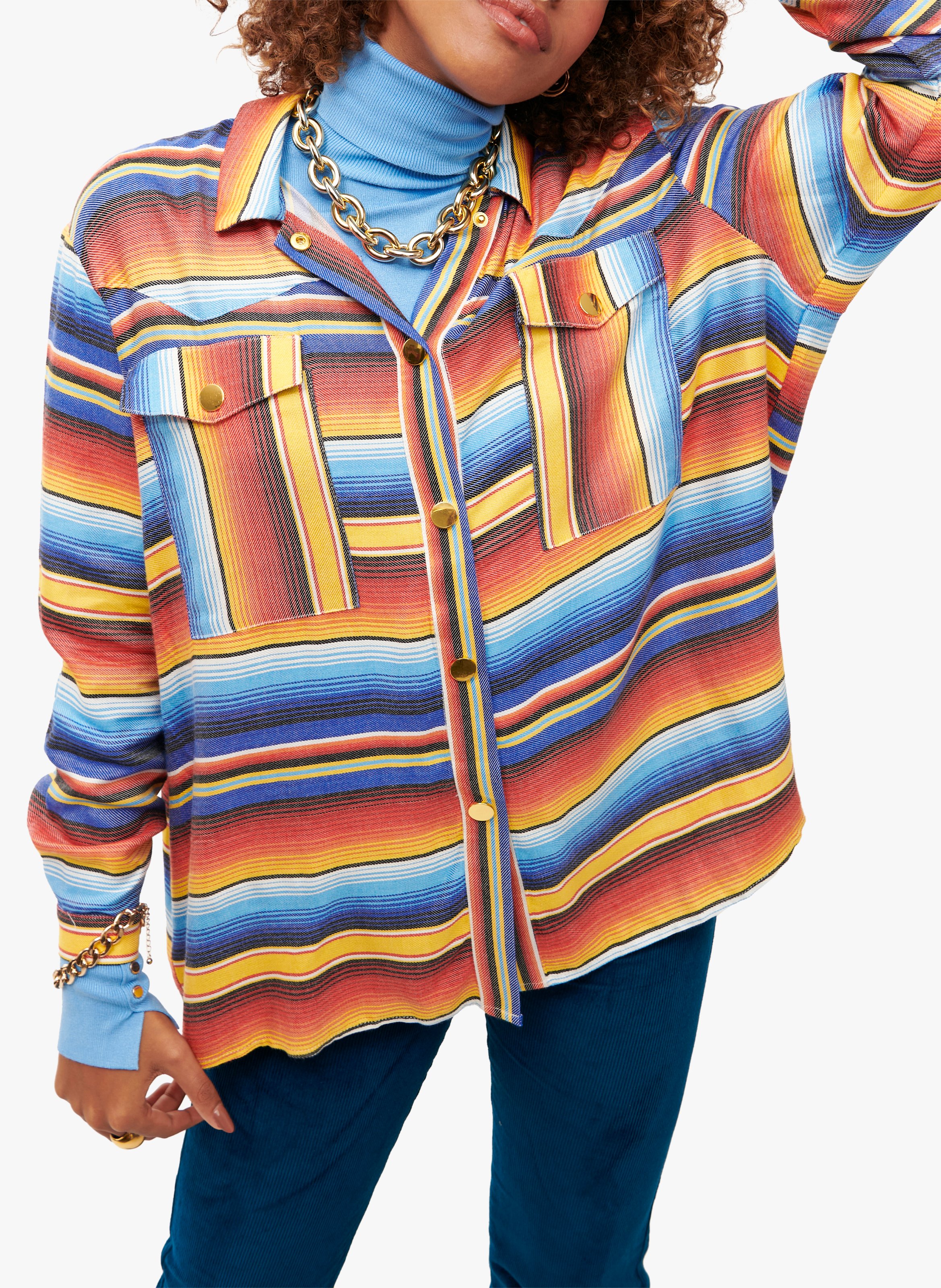 Surchemise oversize imprimée  WILD Bleu