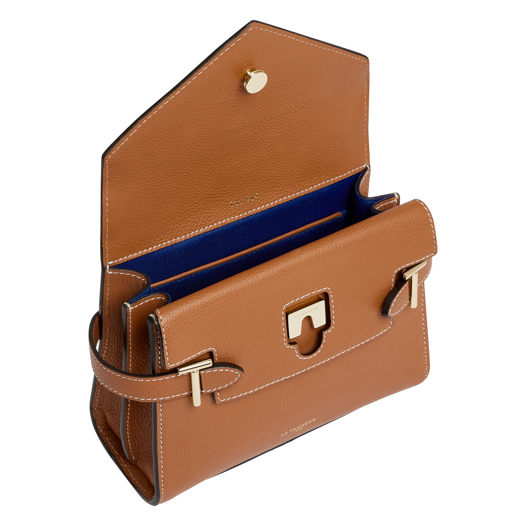 Leather handbag LE TANNEUR Brown