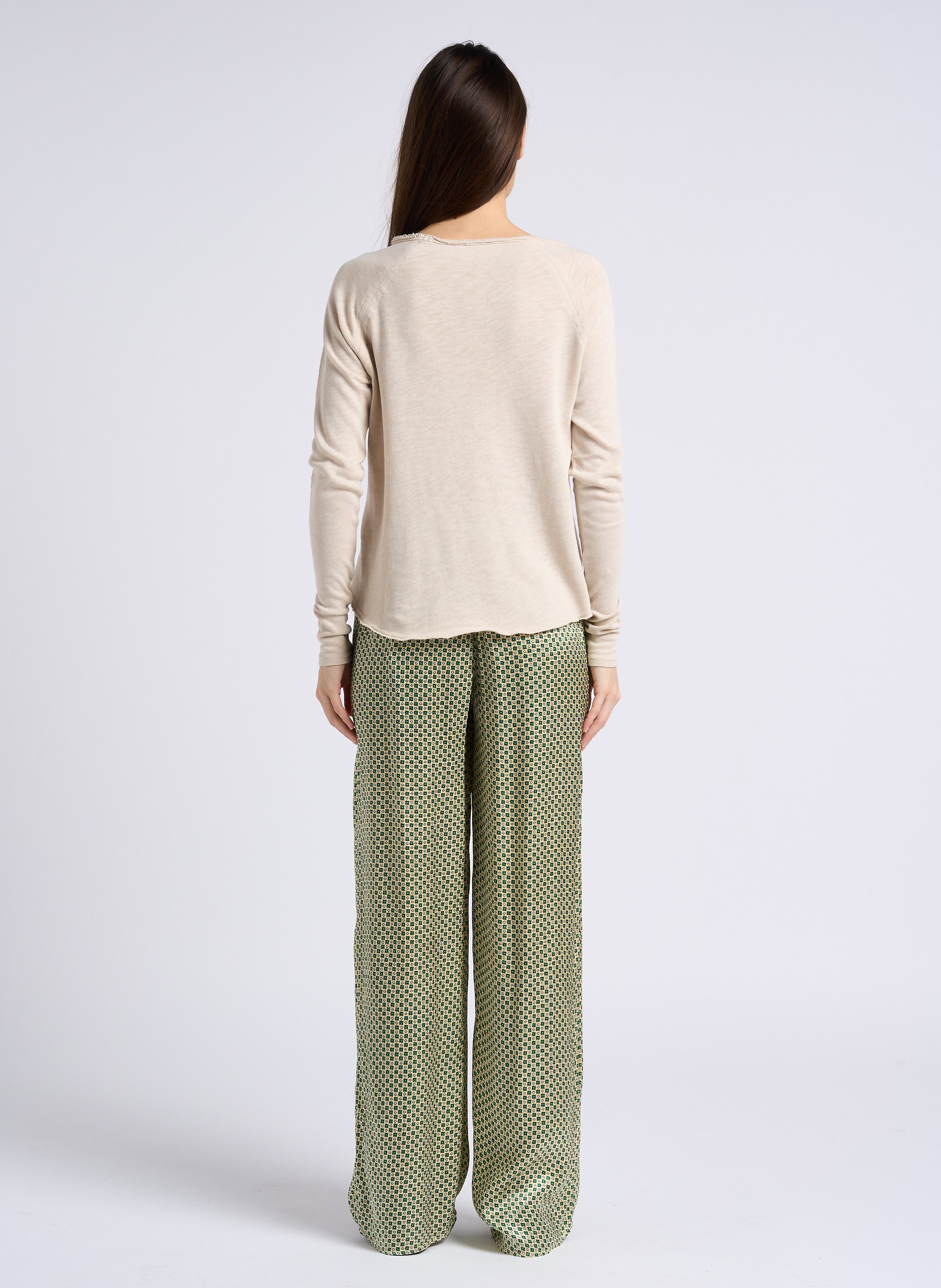 Boat-neck cotton T-shirt AMERICAN VINTAGE Beige