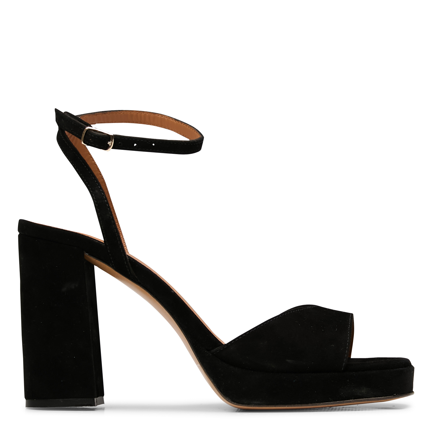 Sandales à talon en cuir craquelé RIVECOUR Noir