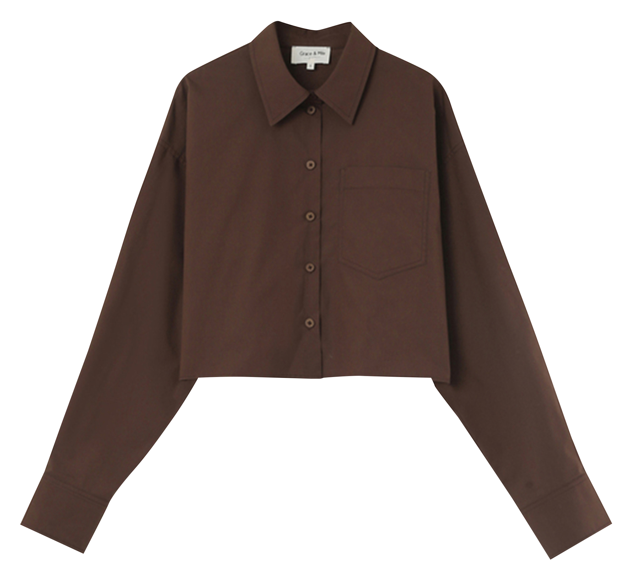 Chemise court en coton GRACE ET MILA Marron