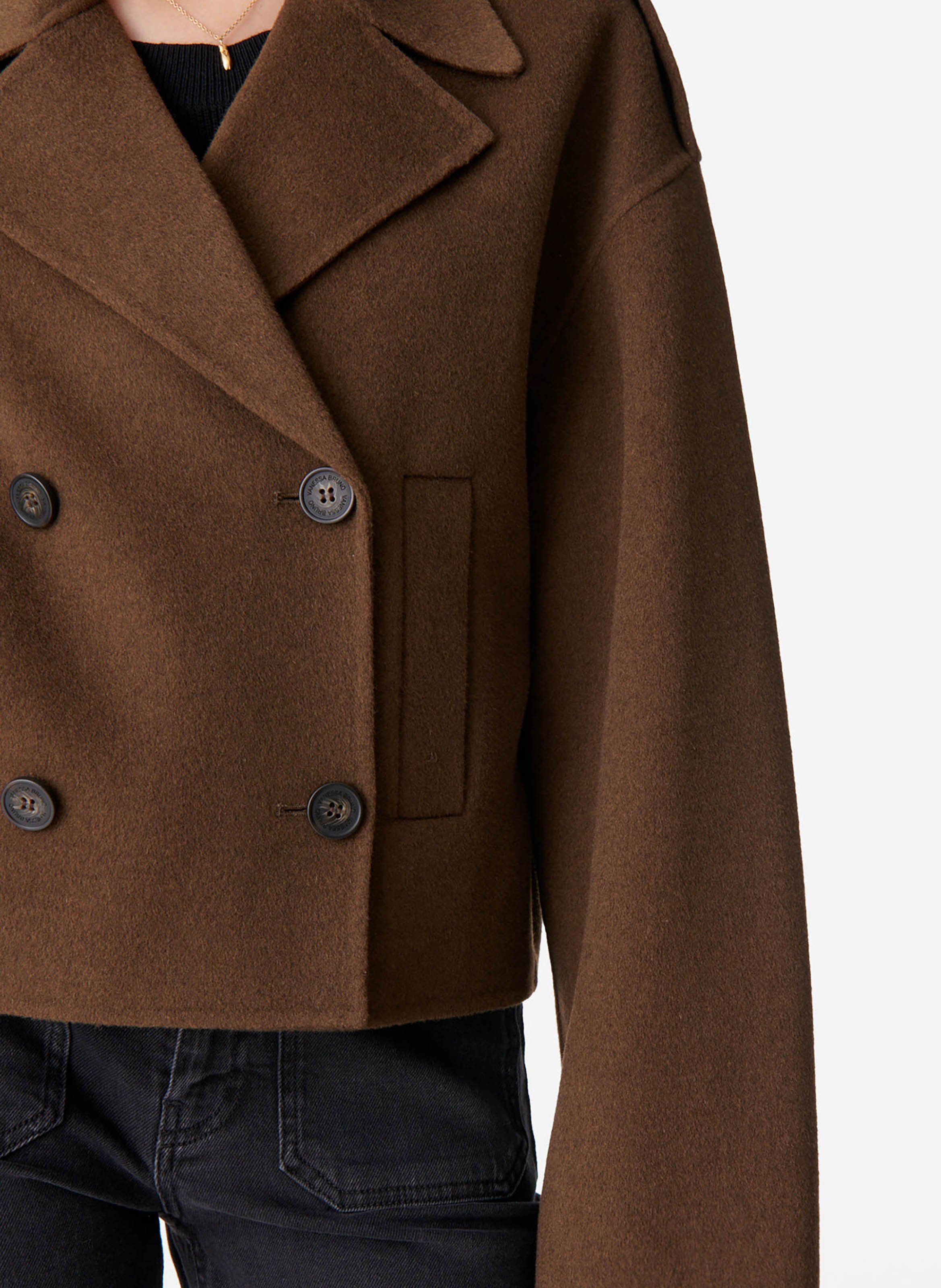 Manteau court en laine mélangée VANESSA BRUNO Vert