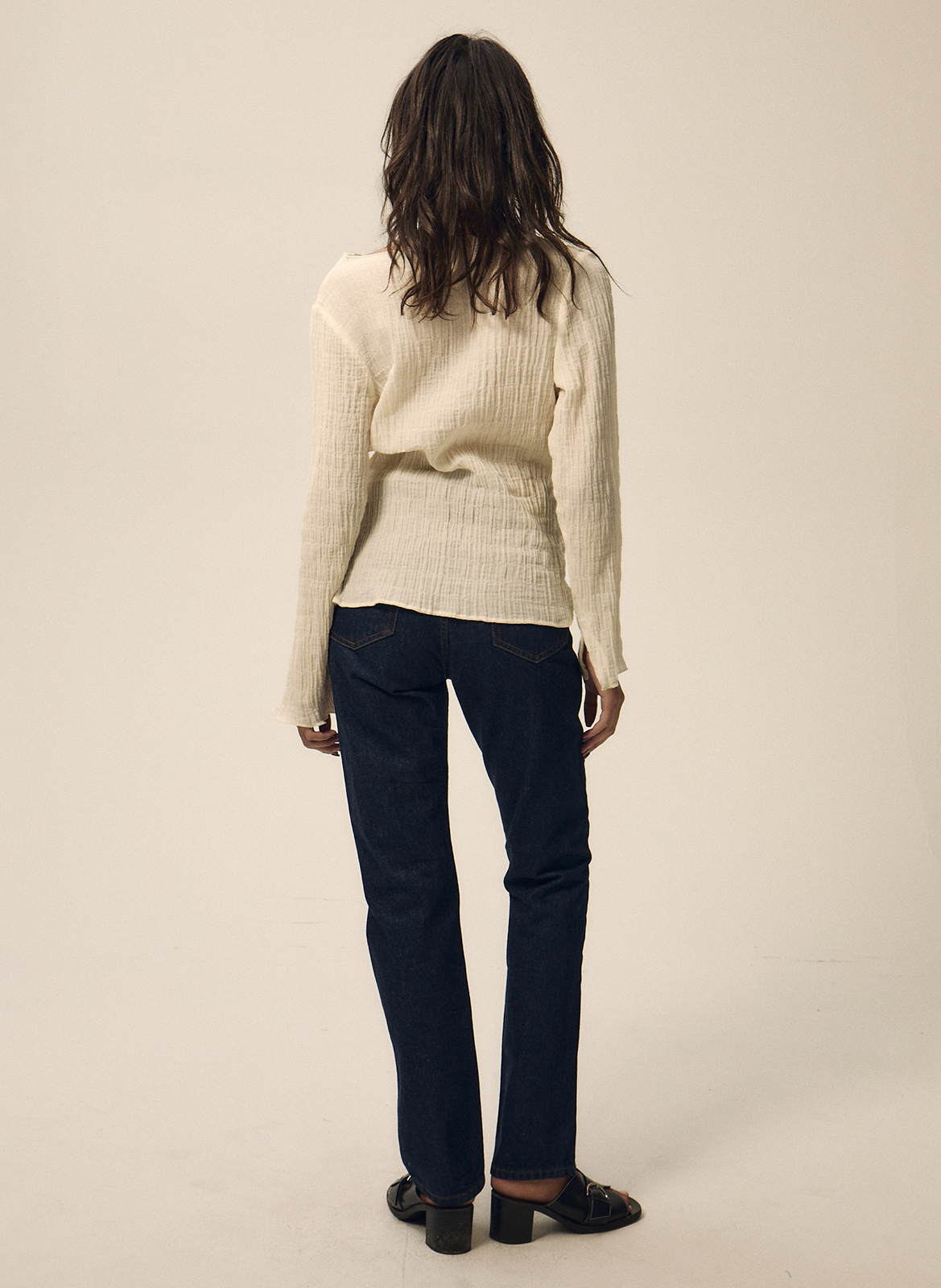 Aimee dotted Swiss top NITAH White