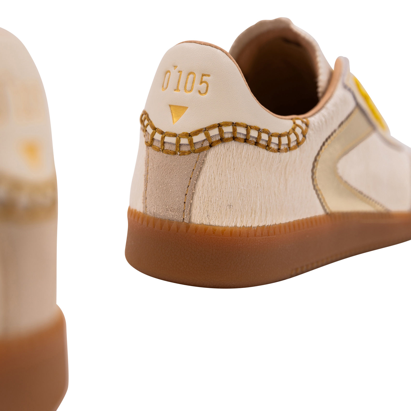 Niedrige Ledersneaker 0'105 Weiss