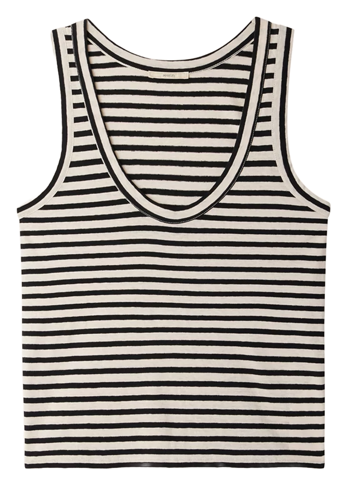 Débardeur à rayures larges en coton bio et lin SESSUN Beige