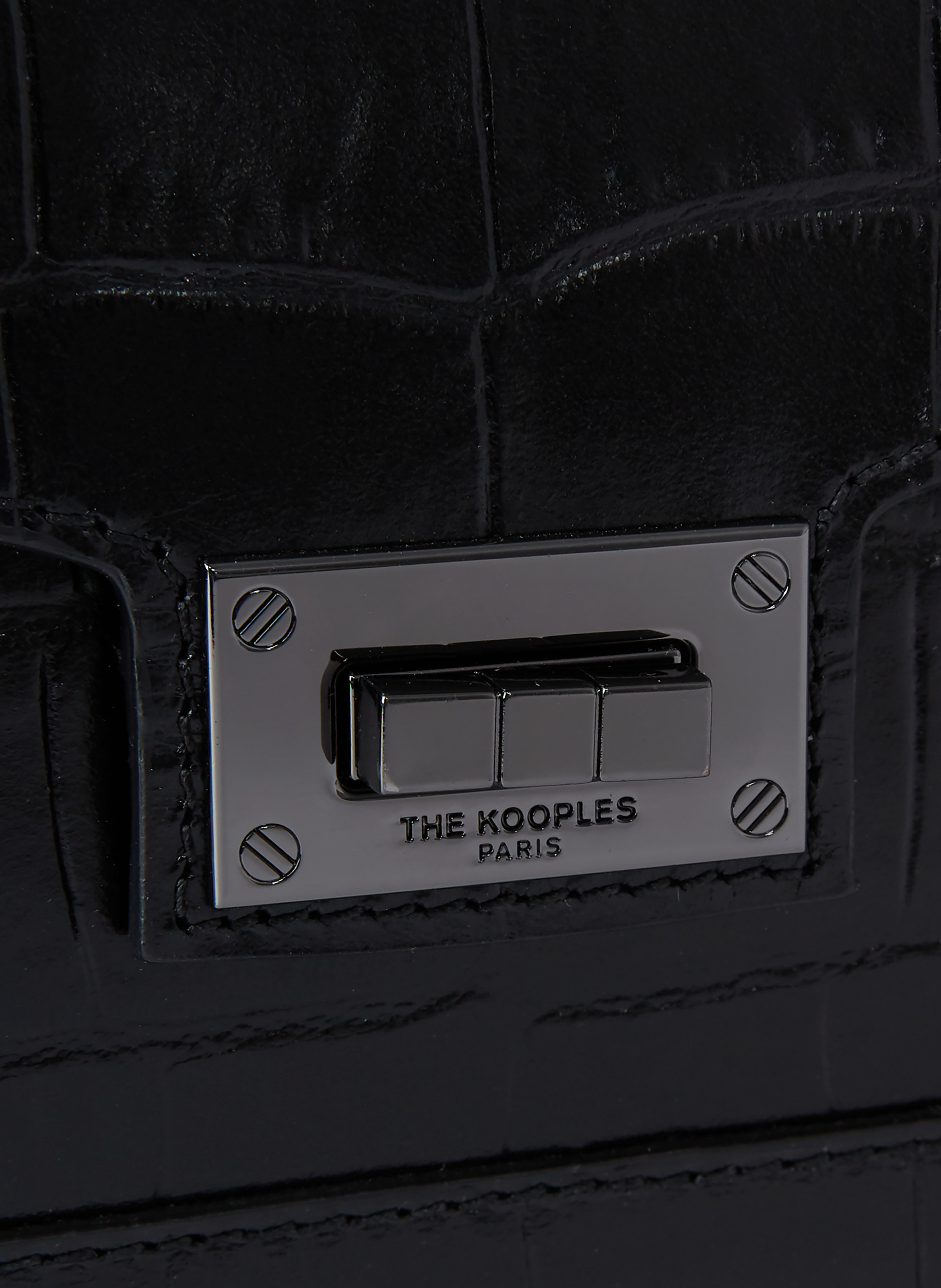 Emily Small Embossed Leather Chain Bag THE KOOPLES Black