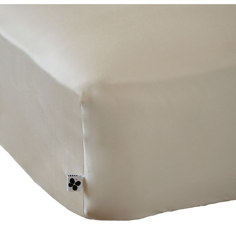 "Fitted sheet "Salomé" bamboo viscose 120 threads/cm² all sizes" L'EFFET PAPILLON