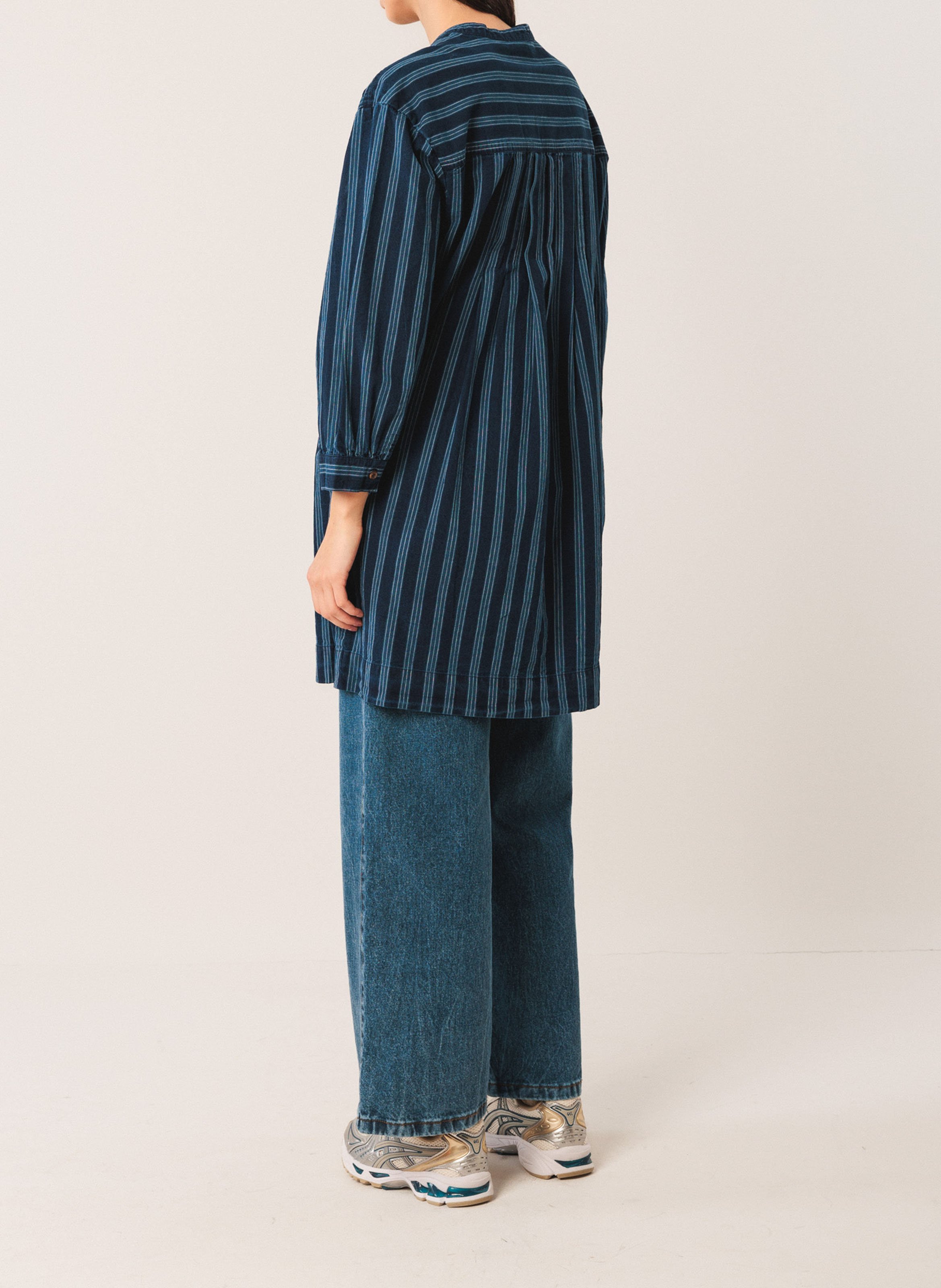 Loose short striped dress INDI & COLD Blue