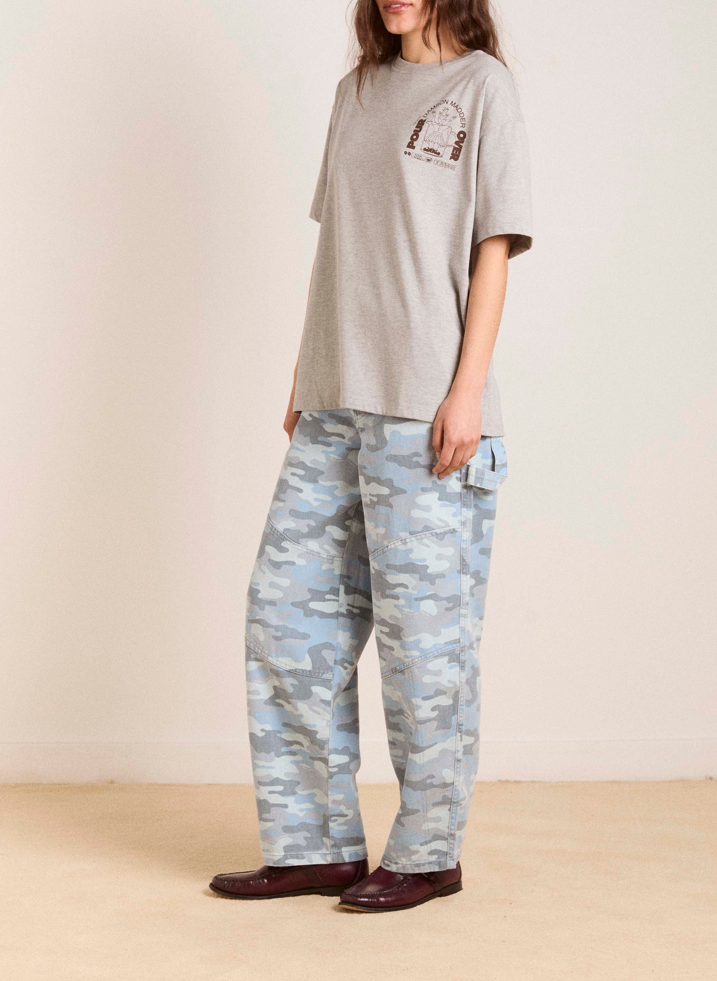 Round-neck organic cotton T-shirt DAMSON MADDER Grey