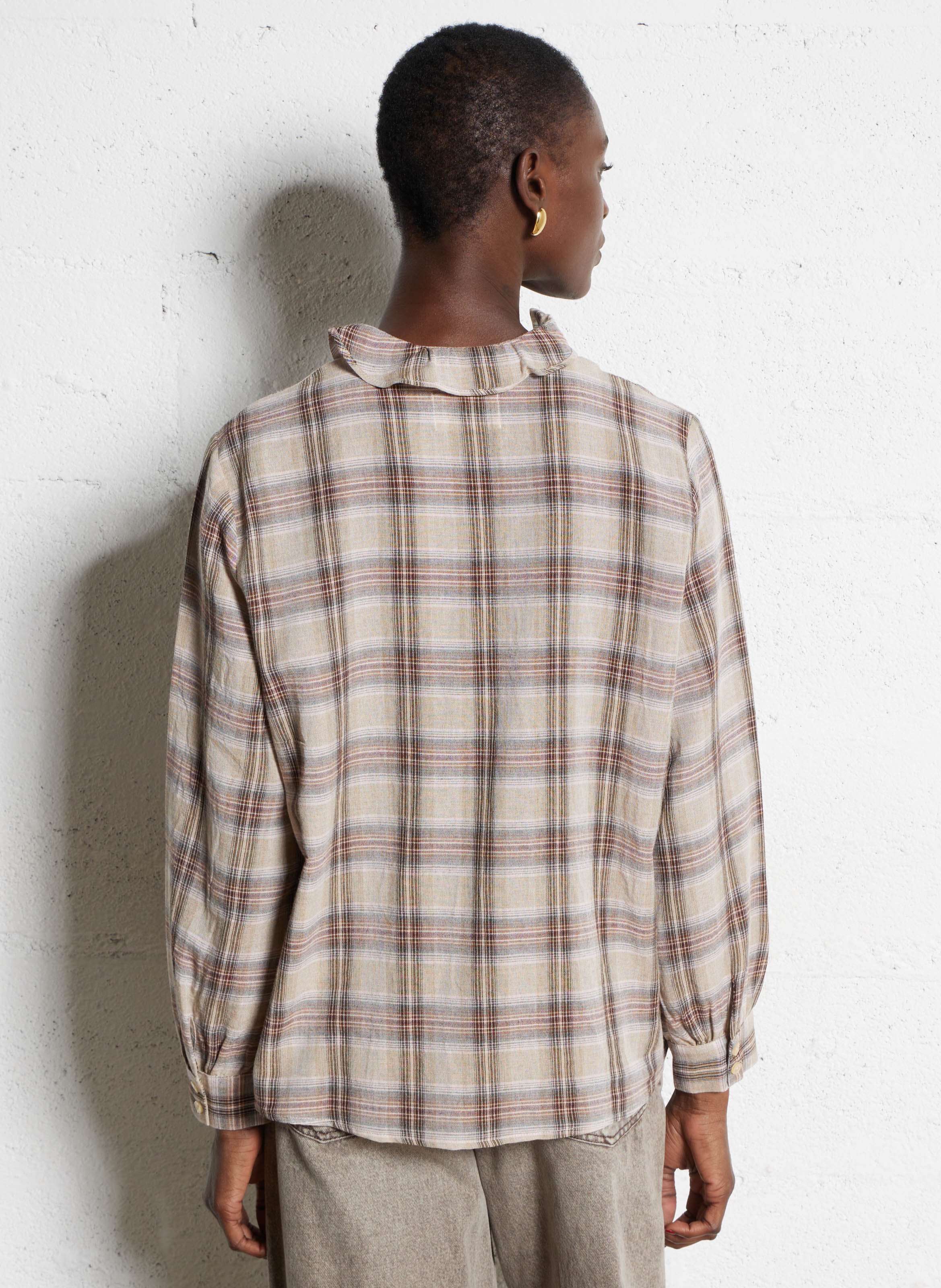 Alexandra checked shirt DES PETITS HAUTS Beige