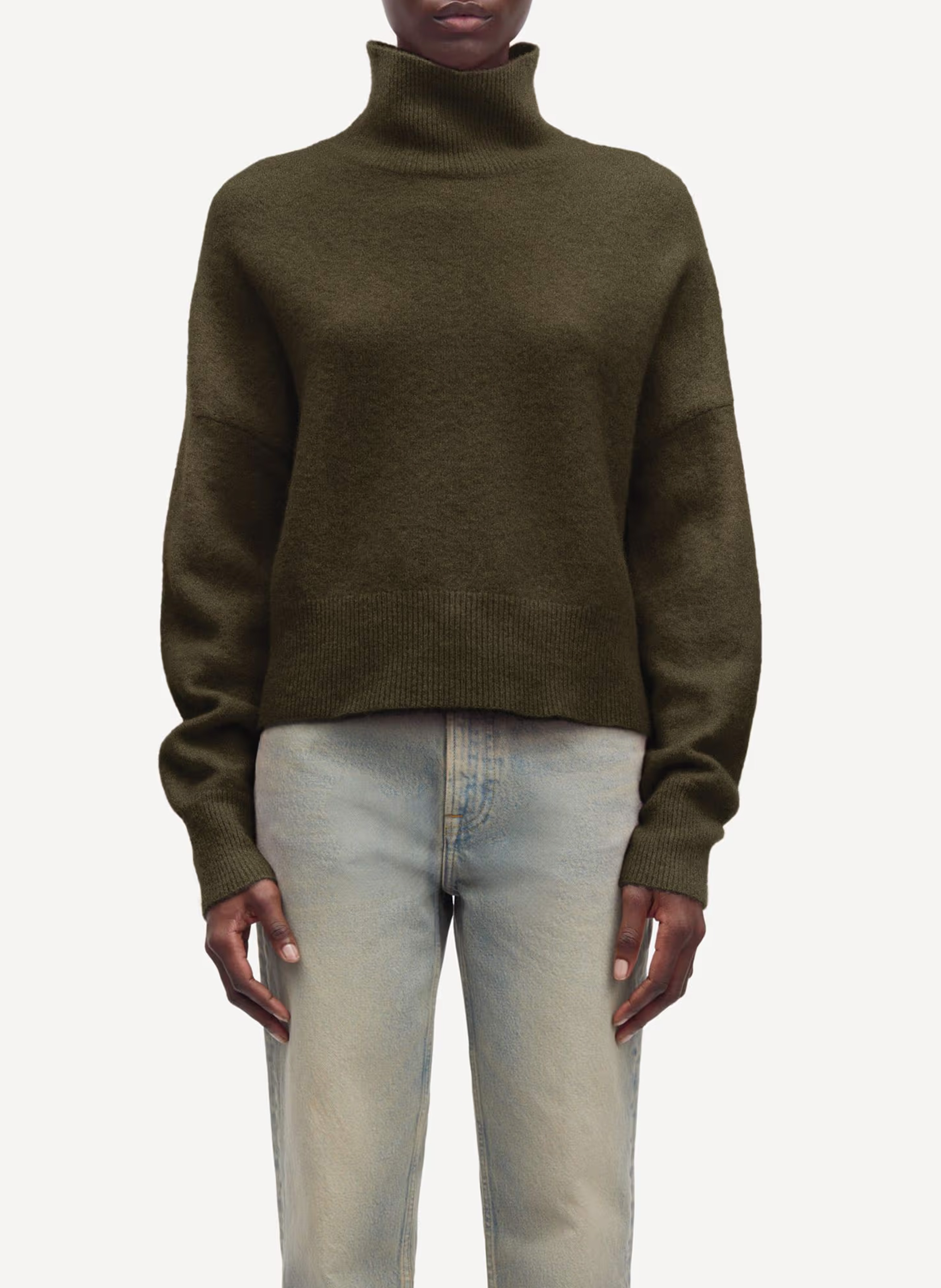 Pull col montant en alpaga et laine mérinos mélangés  SAMSOE SAMSOE Vert