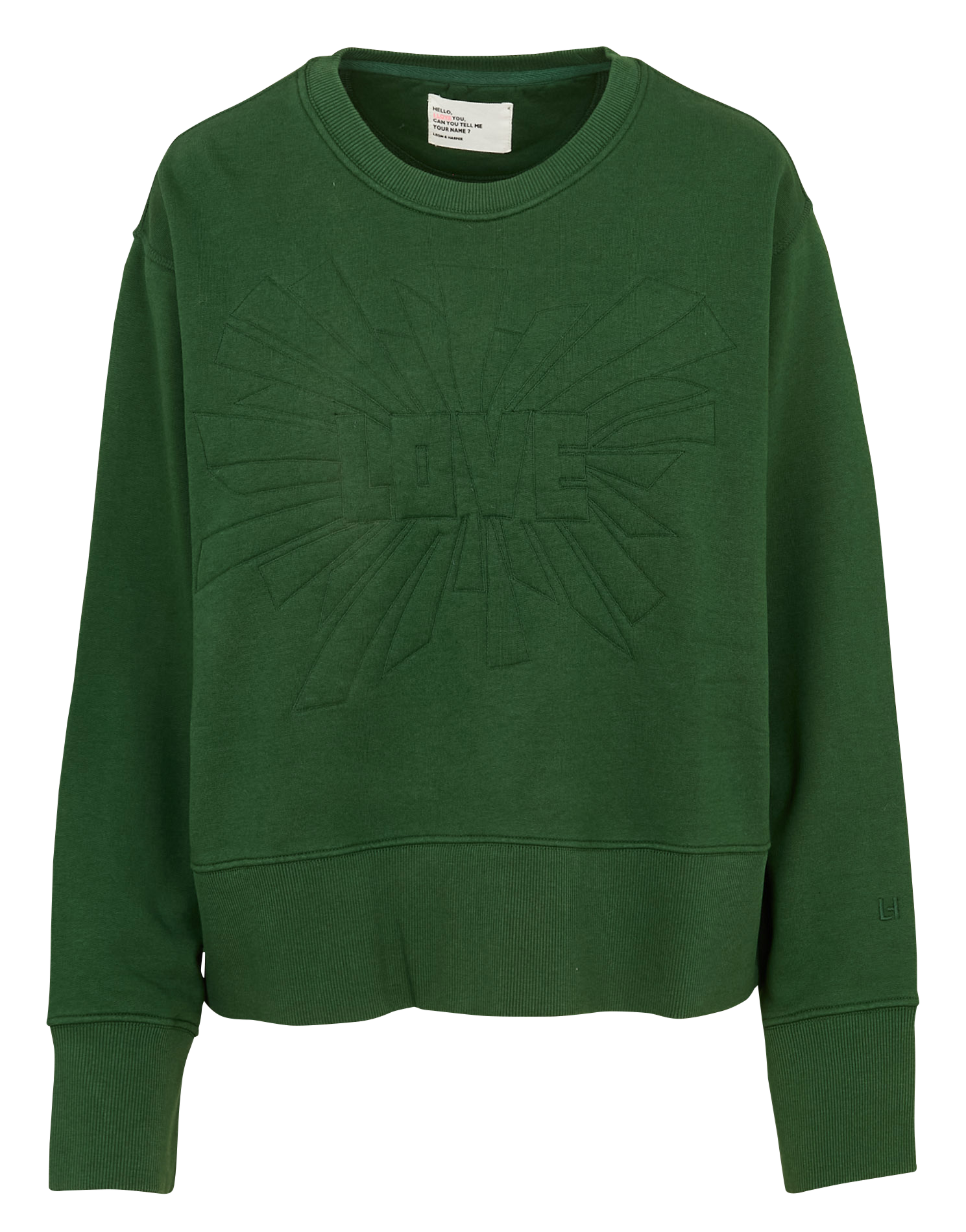 Sweater met ronde hals | biokatoenblend LEON & HARPER Groen