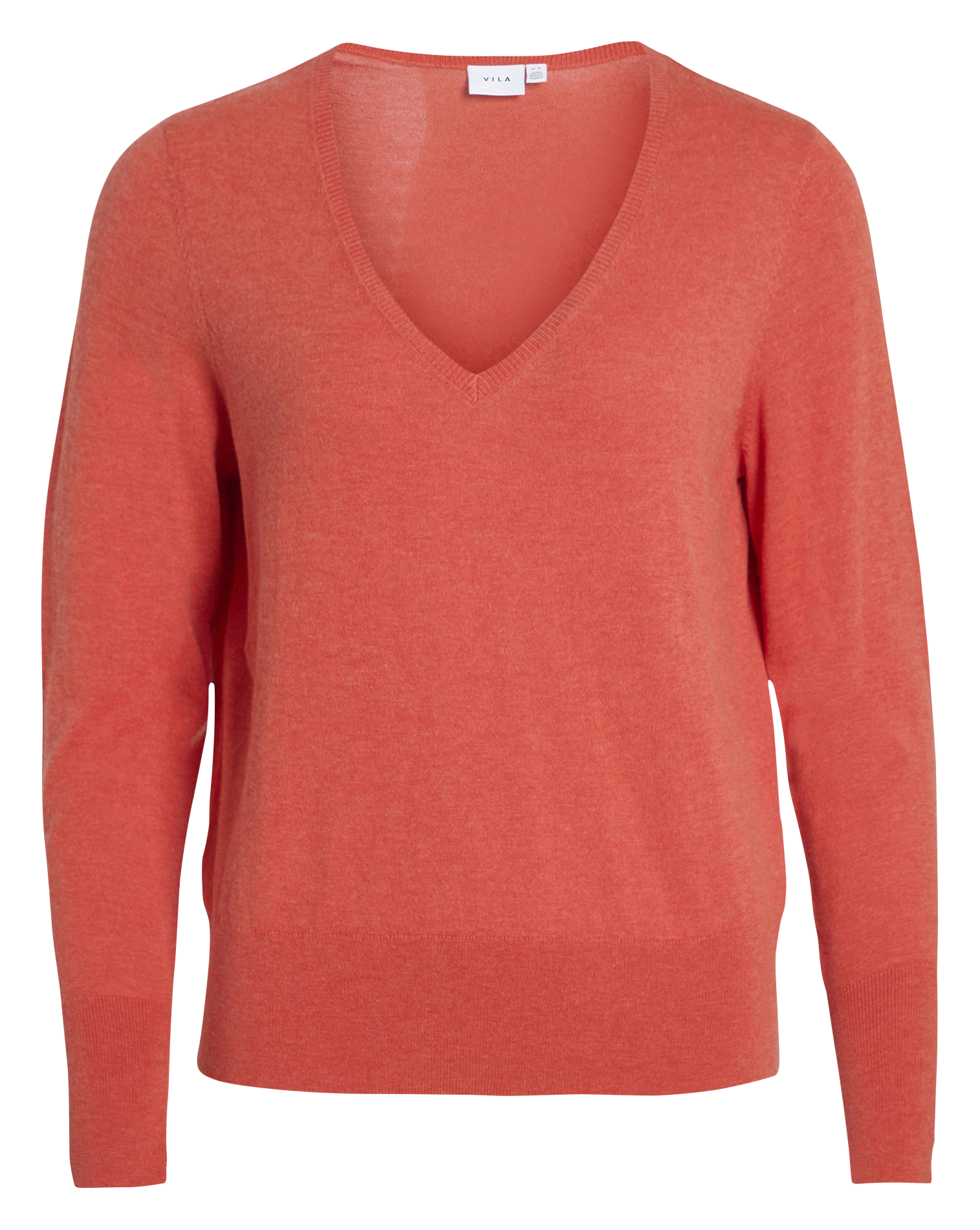 Pull col V en laine mélangée VILA Rouge