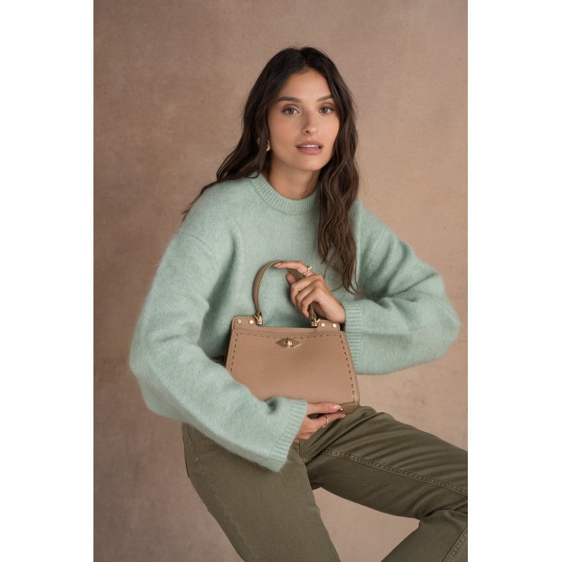 Handbag - cowhide leather POURCHET Brown