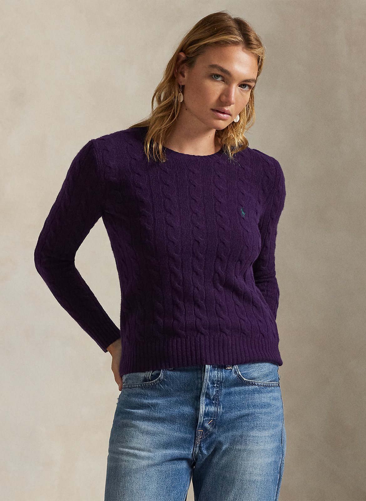 Pull col rond en laine et en cachemire mélangés  POLO RALPH LAUREN