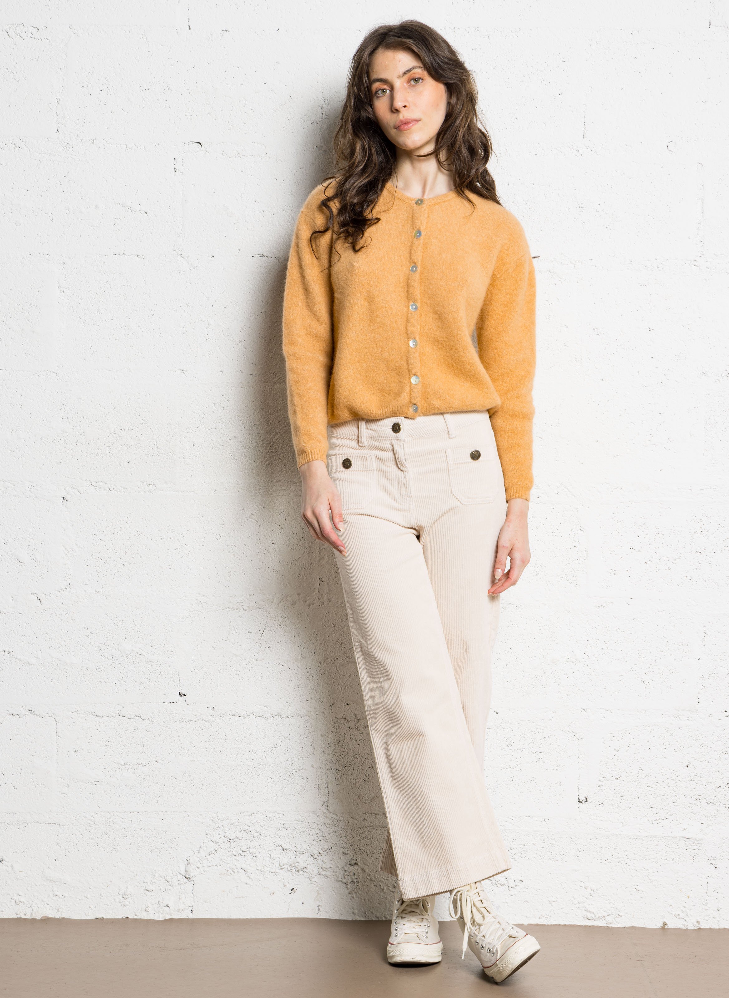 Corduroy carrot pants MAISON 123 White