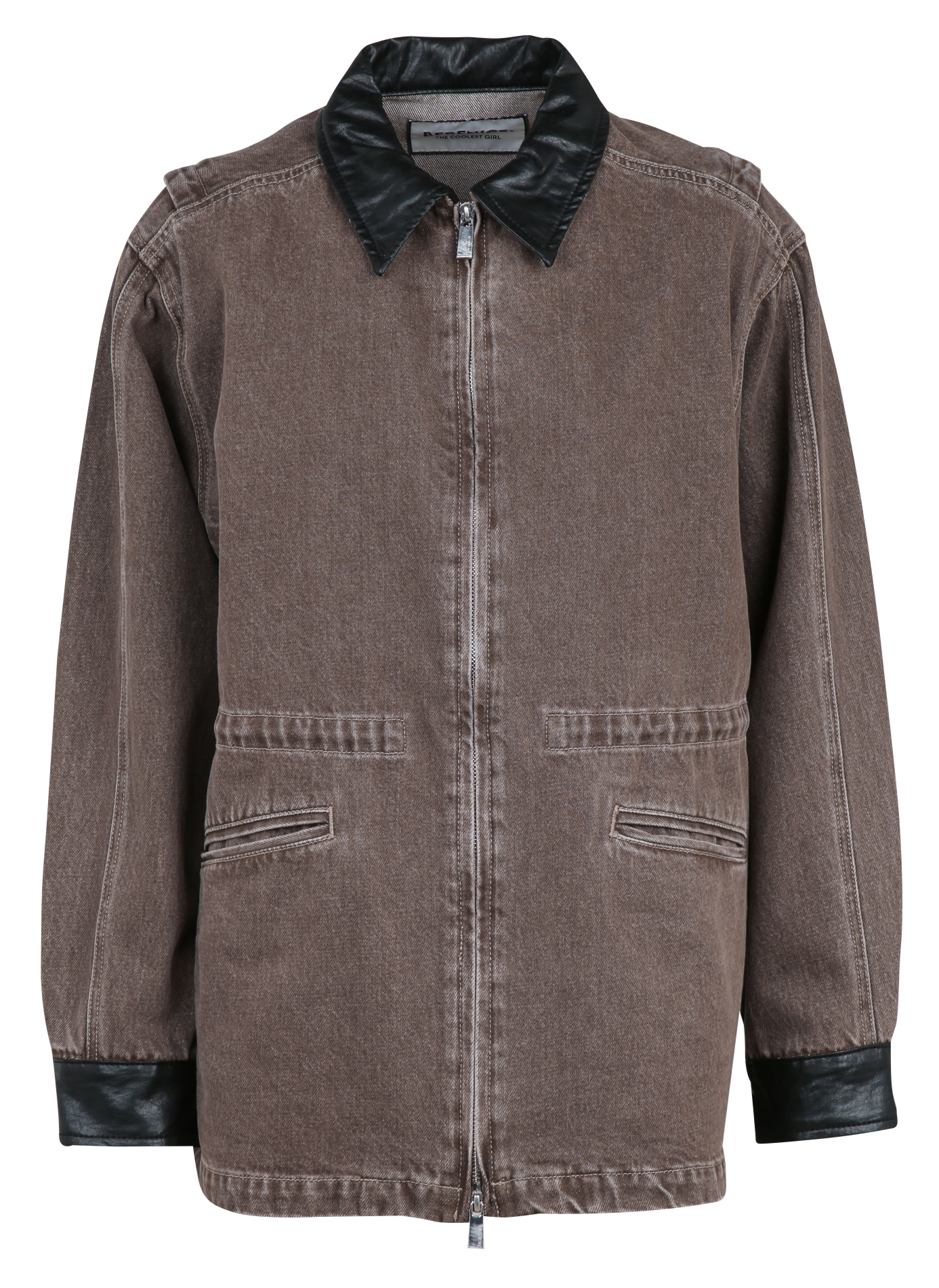 Veste col classique en coton BERENICE Marron